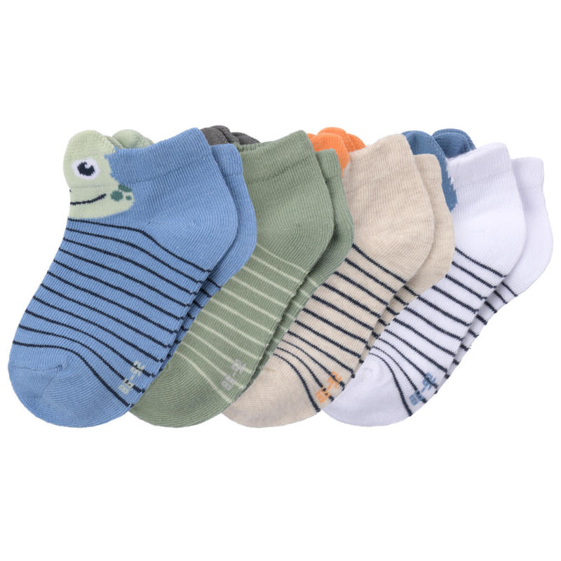 4 Paar Baby Sneaker-Socken mit Tier-Motiven