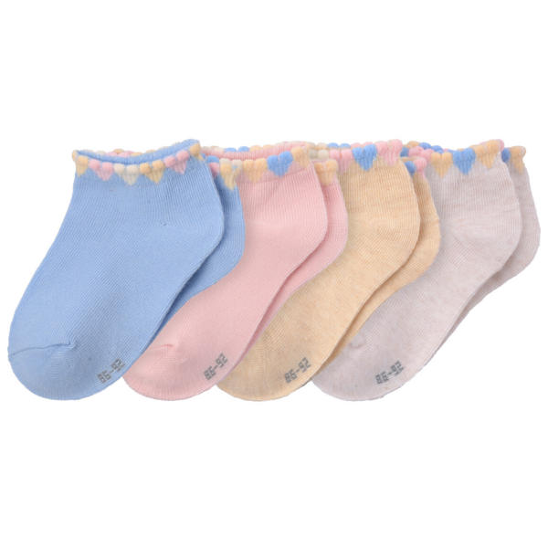 4 Paar Baby Sneaker-Socken mit Picot-Kante