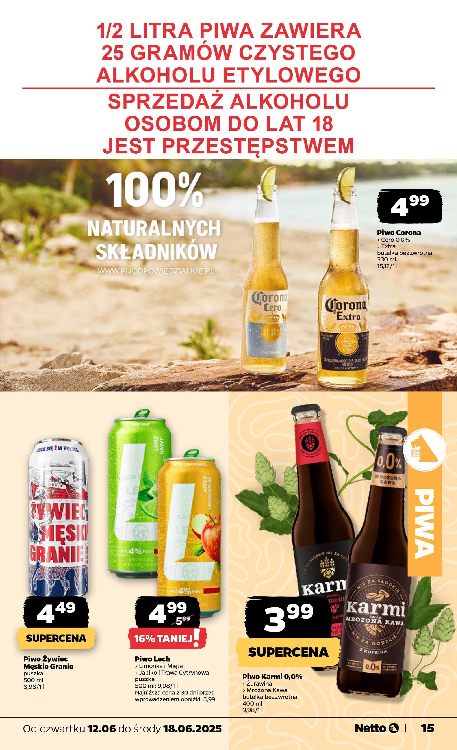 Netto gazetka - Spożywcza od 12.06.2025 - Aktualne promocje | Strona: 15 | Produkty: Limonka, Mięta, Żurawina, Kawa