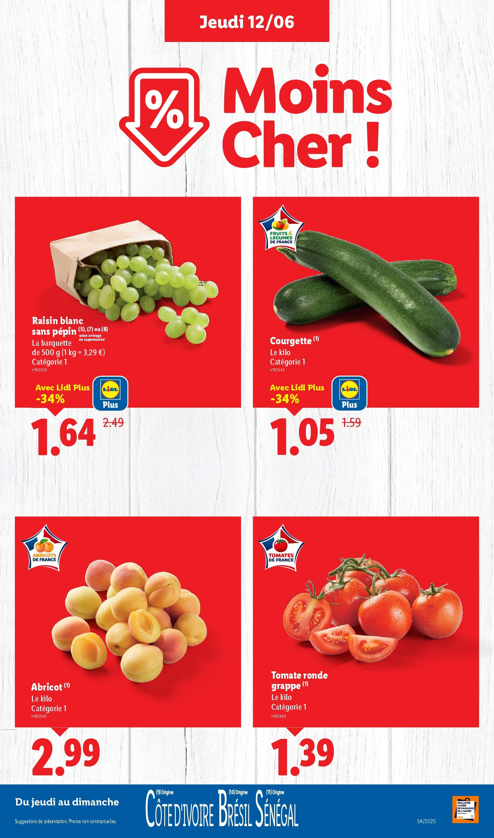 Catalogue LIDL du 12/06/2025 | Promo prospectus en ligne | Page: 5 | Produits: Abricot, Courgette, Abricots, Tomates Catalogue LIDL du 12/06/2025 | Promo prospectus en ligne | Page: 5 | Produits: Abricot, Courgette, Abricots, Tomates