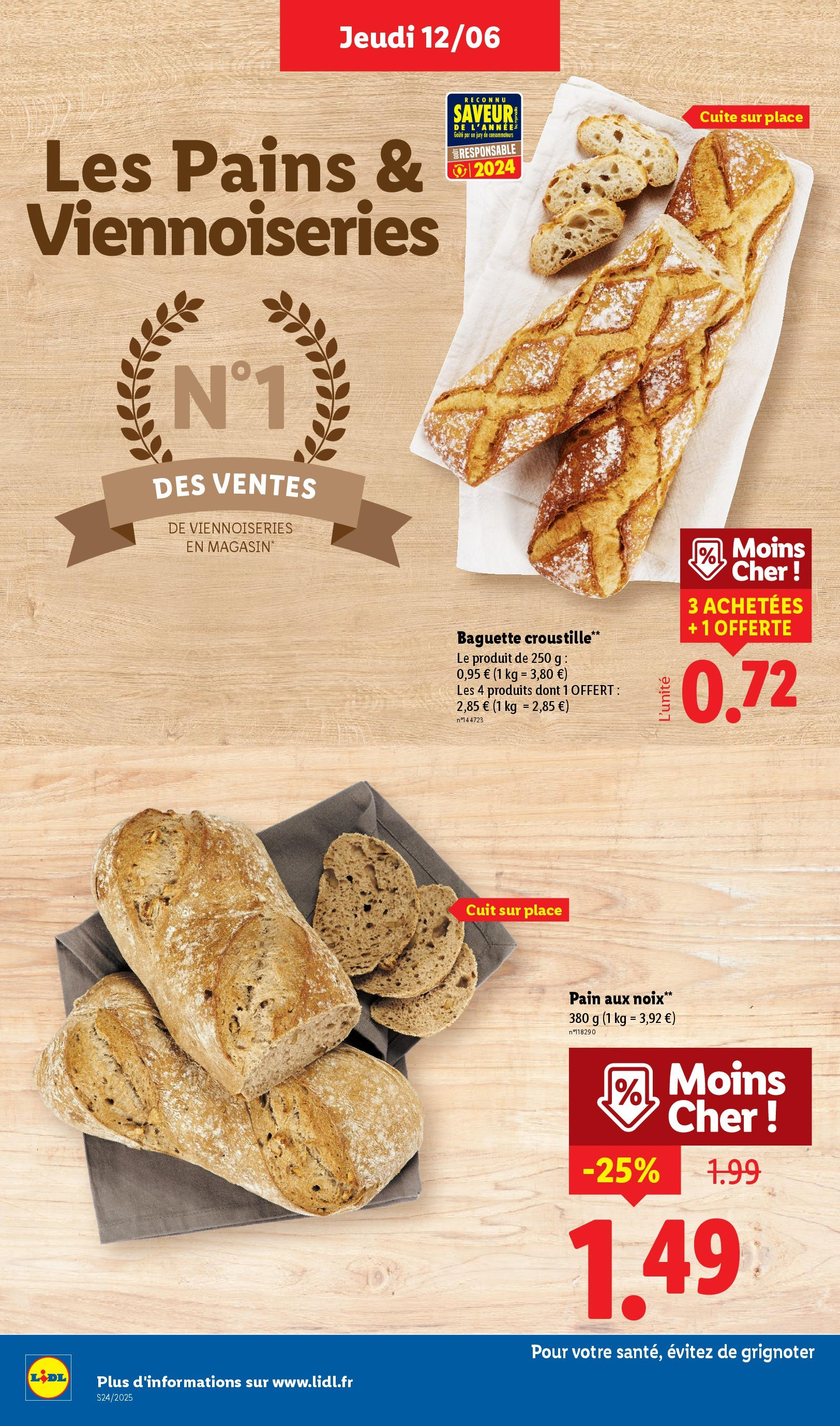 Catalogue LIDL du 12/06/2025 | Promo prospectus en ligne | Page: 8 | Produits: Viennoiseries, Pain, Noix Catalogue LIDL du 12/06/2025 | Promo prospectus en ligne | Page: 8 | Produits: Viennoiseries, Pain, Noix