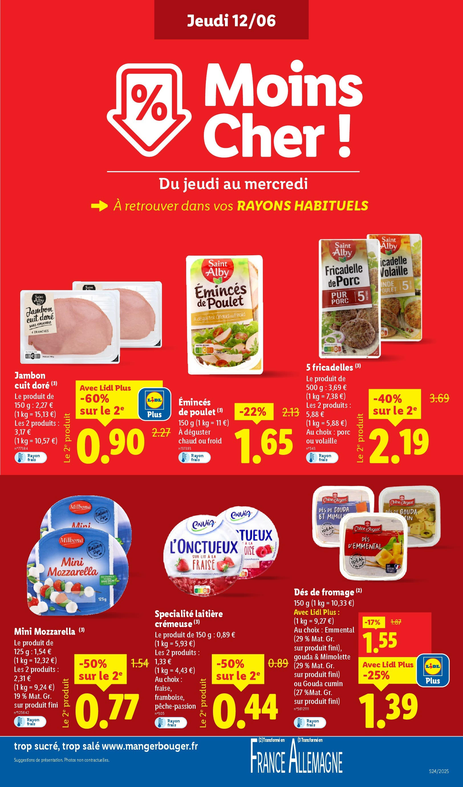 Catalogue LIDL du 12/06/2025 | Promo prospectus en ligne | Page: 11 | Produits: Emmental, Fromage, Jambon, Porc Catalogue LIDL du 12/06/2025 | Promo prospectus en ligne | Page: 11 | Produits: Emmental, Fromage, Jambon, Porc