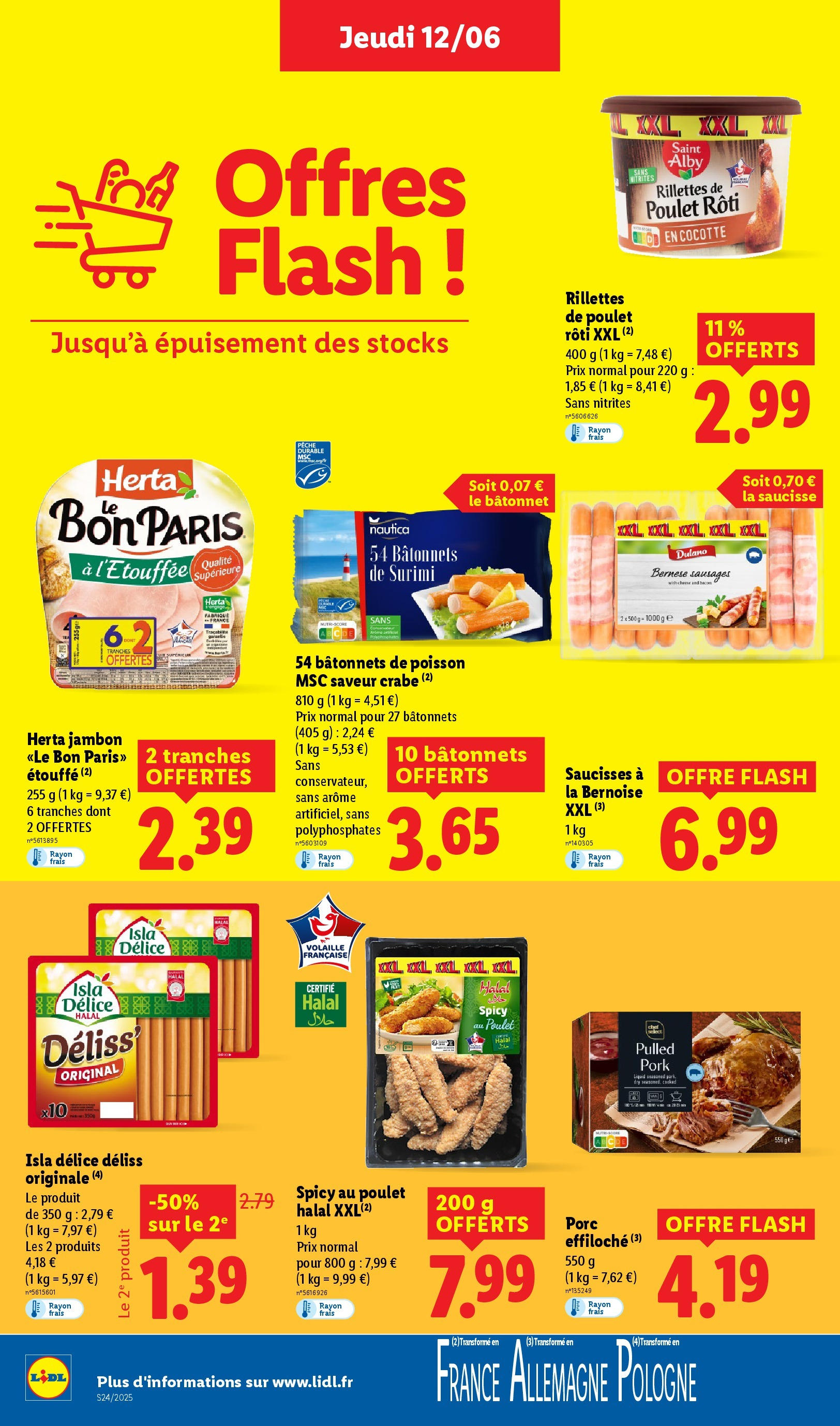 Catalogue LIDL du 12/06/2025 | Promo prospectus en ligne | Page: 16 | Produits: Pêche, Volaille, Saucisse, Porc Catalogue LIDL du 12/06/2025 | Promo prospectus en ligne | Page: 16 | Produits: Pêche, Volaille, Saucisse, Porc