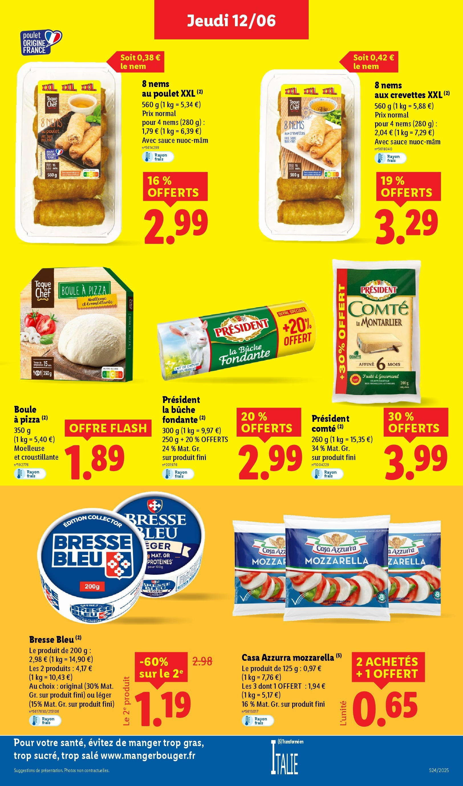 Catalogue LIDL du 12/06/2025 | Promo prospectus en ligne | Page: 17 | Produits: Crevettes, Mozzarella, Lait, Pizza Catalogue LIDL du 12/06/2025 | Promo prospectus en ligne | Page: 17 | Produits: Crevettes, Mozzarella, Lait, Pizza