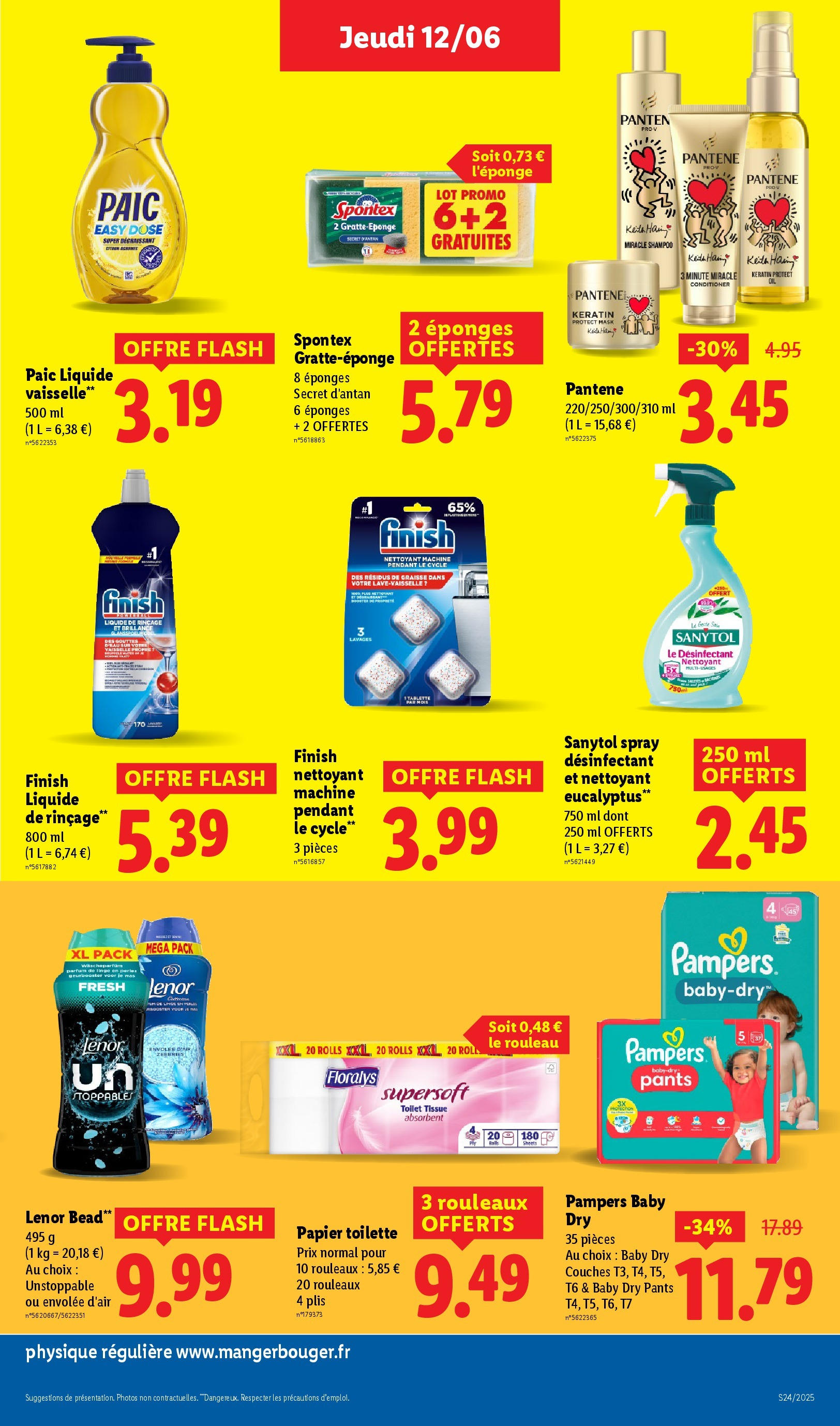 Catalogue LIDL du 12/06/2025 | Promo prospectus en ligne | Page: 25 | Produits: Pampers, Papier toilette, Lenor, Papier Toilette Floralys Catalogue LIDL du 12/06/2025 | Promo prospectus en ligne | Page: 25 | Produits: Pampers, Papier toilette, Lenor, Papier Toilette Floralys