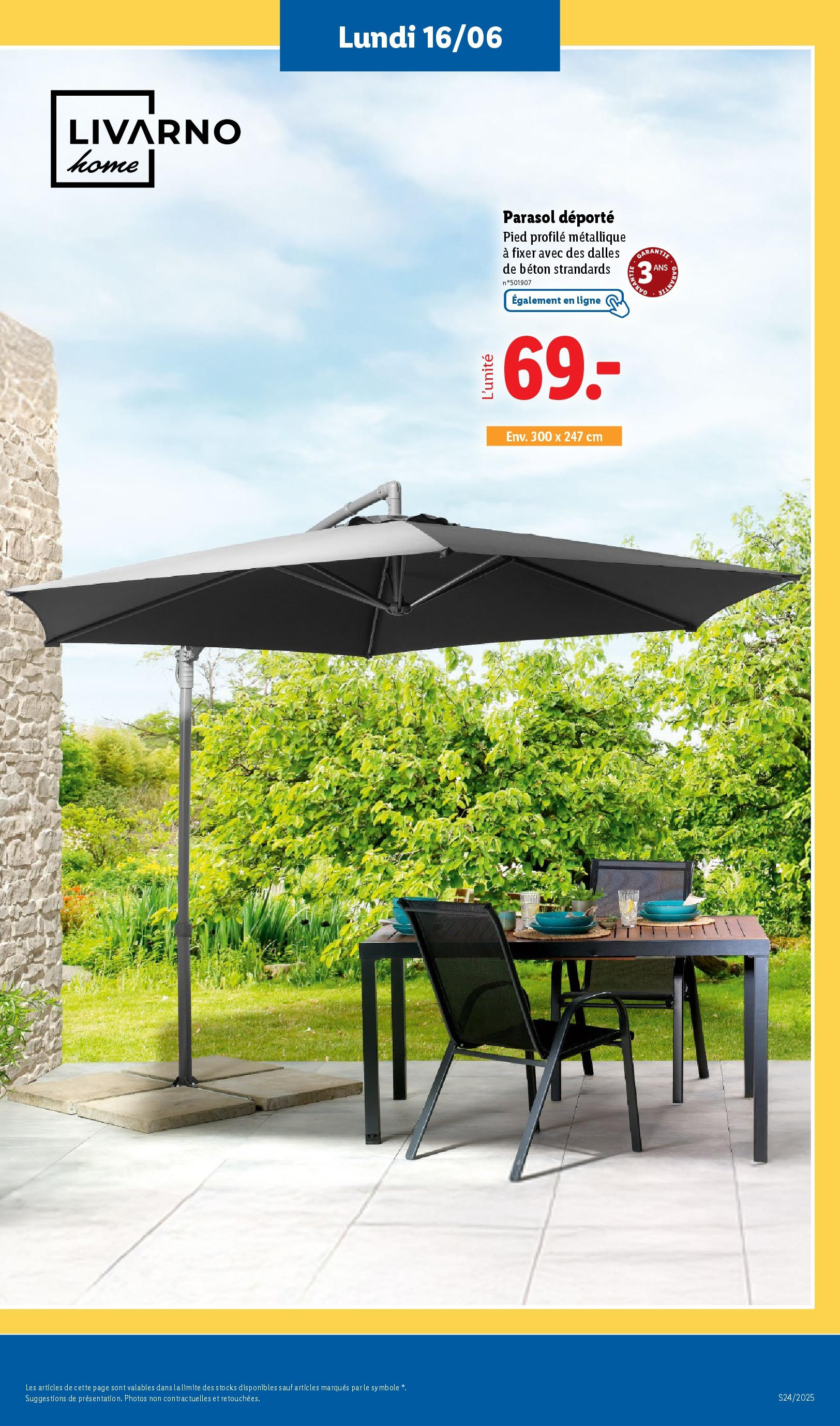 Catalogue LIDL du 12/06/2025 | Promo prospectus en ligne | Page: 55 | Produits: Parasol déporté, Parasol Catalogue LIDL du 12/06/2025 | Promo prospectus en ligne | Page: 55 | Produits: Parasol déporté, Parasol
