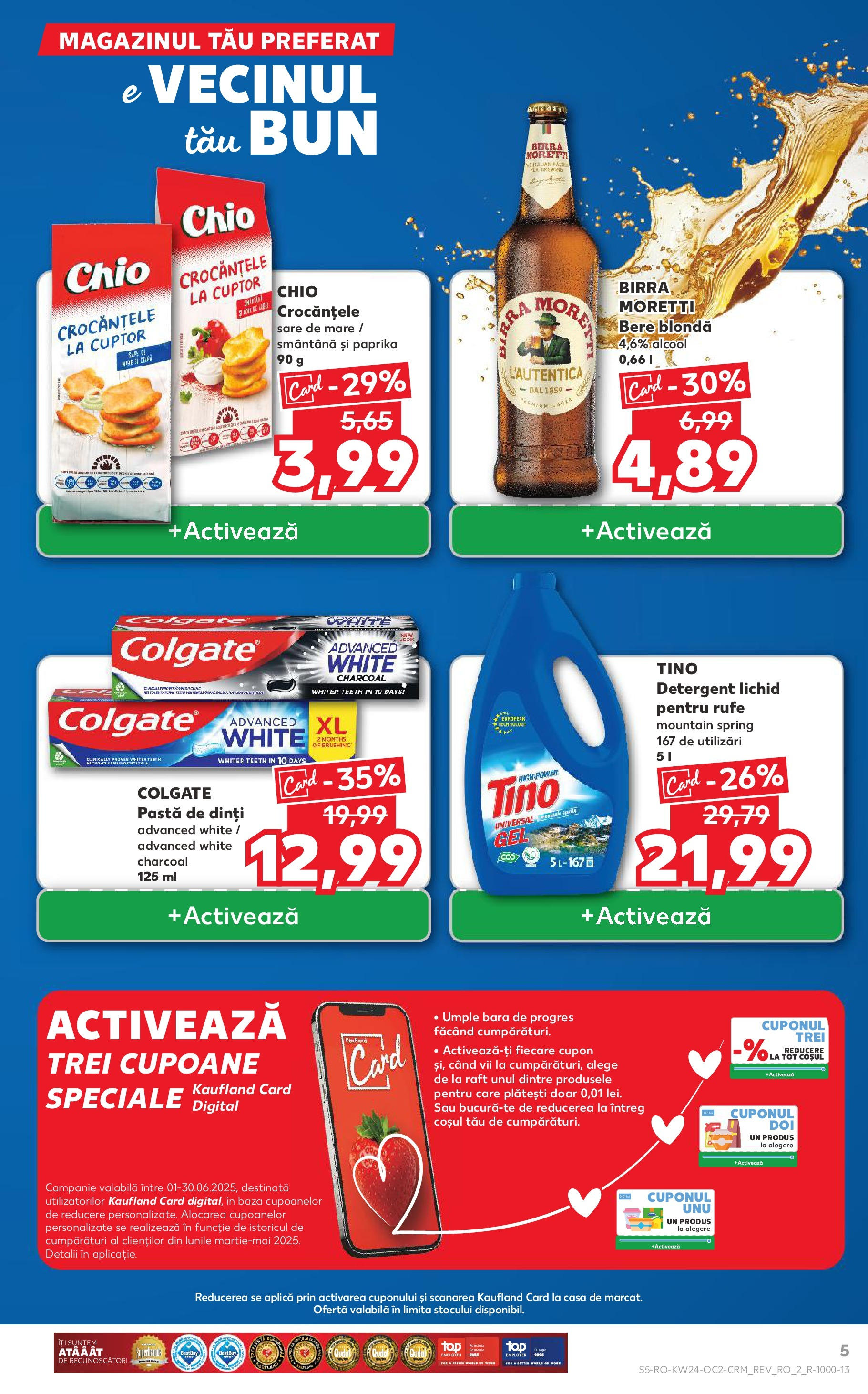 Catalog Kaufland - Satu Mare 11.06.2025 || Revista si Oferte | Pagină: 5 | Produse: Bere, Pastă de dinți, Detergent, Sare Catalog Kaufland - Satu Mare 11.06.2025 - Revista si Oferta | Pagină: 5 | Produse: Bere, Pastă de dinți, Detergent, Sare