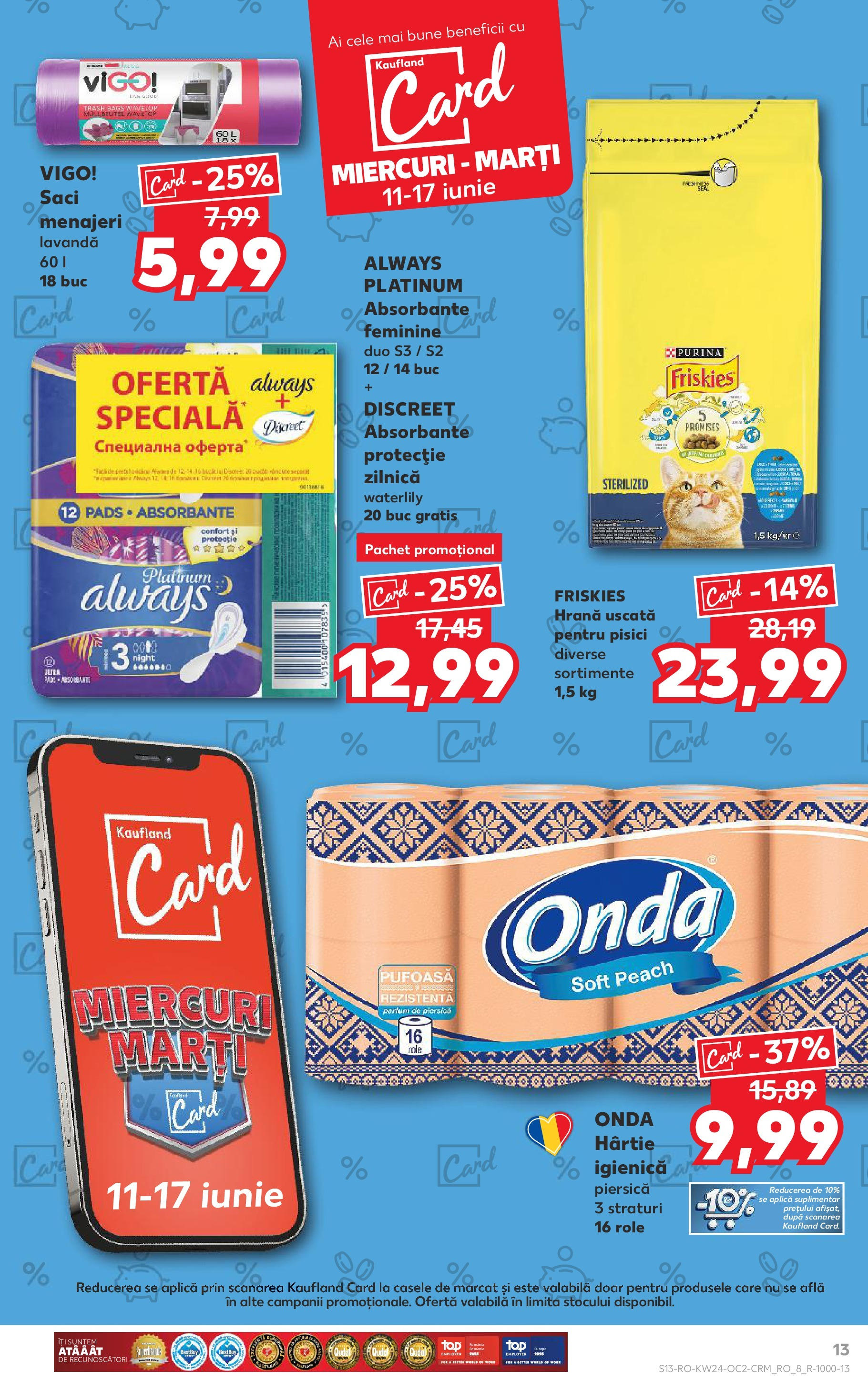 Catalog Kaufland - Satu Mare 11.06.2025 || Revista si Oferte | Pagină: 13 | Produse: Piersică, Role, Parfum, Absorbante Catalog Kaufland - Satu Mare 11.06.2025 - Revista si Oferta | Pagină: 13 | Produse: Piersică, Role, Parfum, Absorbante