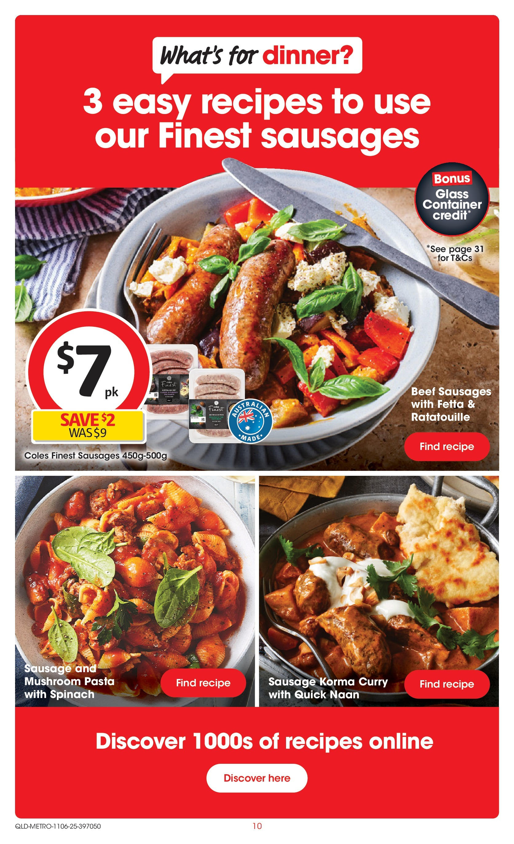 ﻿﻿Coles catalogue valid from 11/06/2025 > Online Australia | Page: 10 | Products: Curry, Beef, Spinach, Sausage
