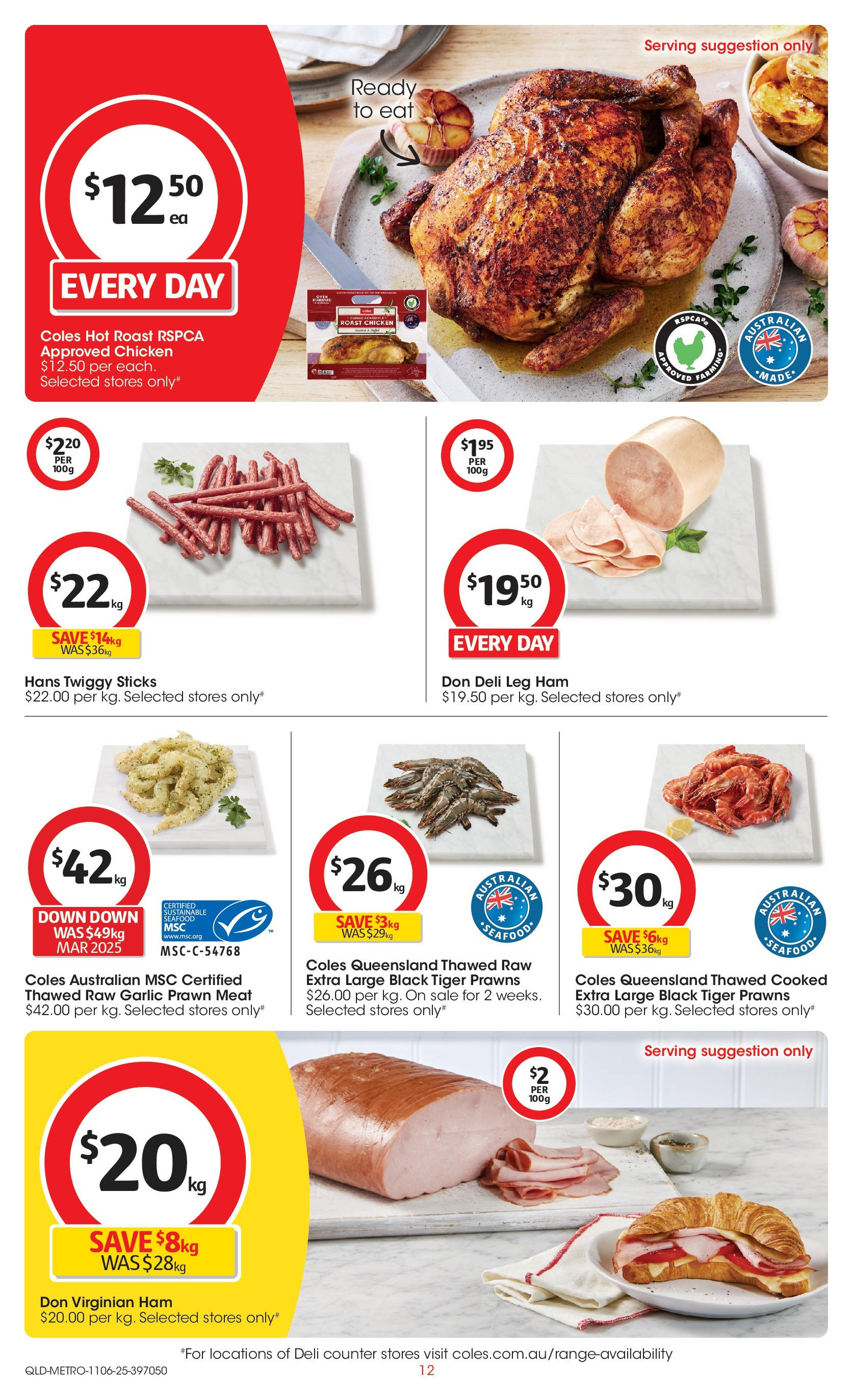 ﻿﻿Coles catalogue valid from 11/06/2025 > Online Australia | Page: 12 | Products: Ham, Meat, Sustainable, Allée de jardin à dérouler