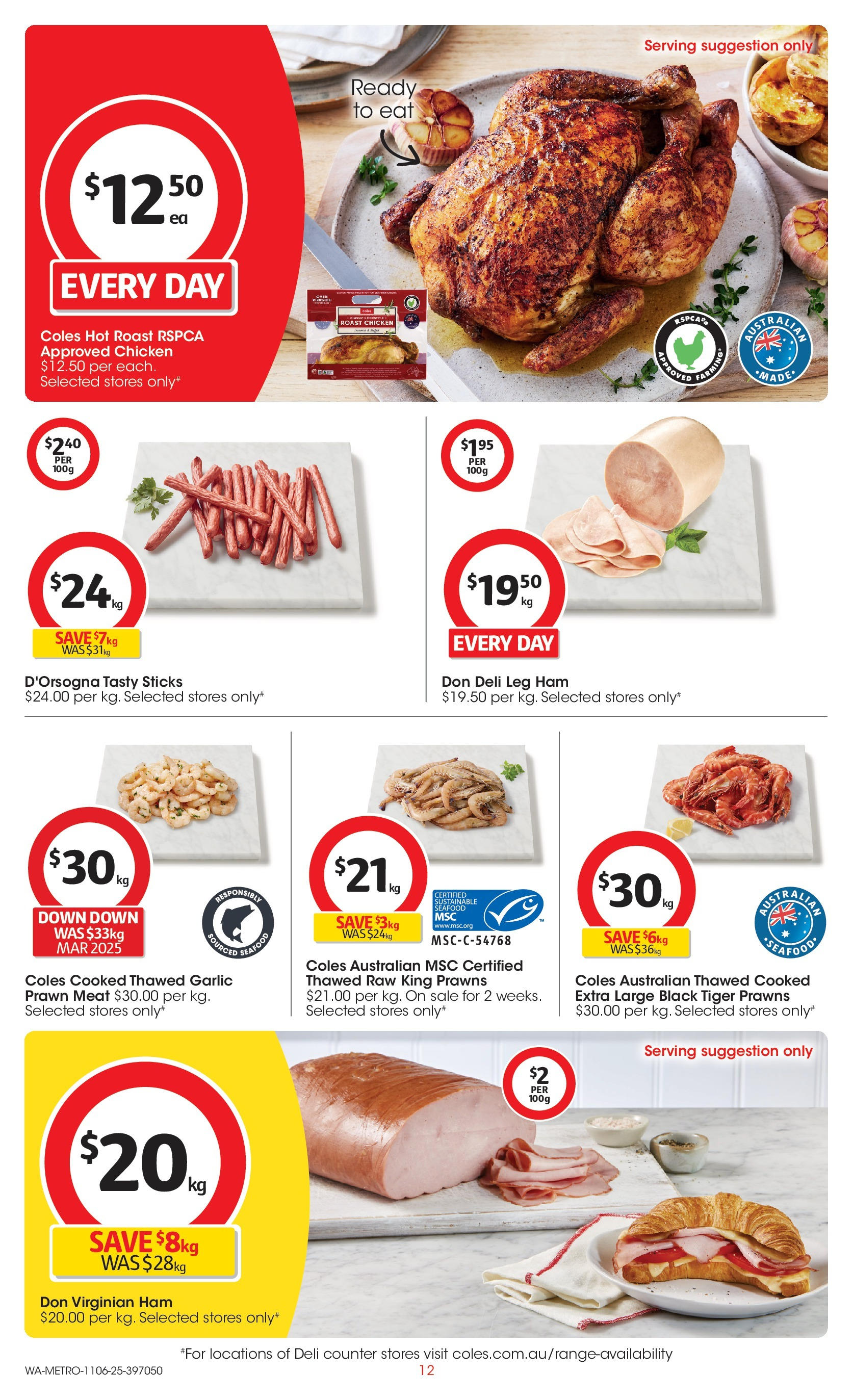 ﻿﻿Coles catalogue valid from 11/06/2025 > Online Australia | Page: 12 | Products: Prawns, Sustainable, Garlic, Allée de jardin à dérouler