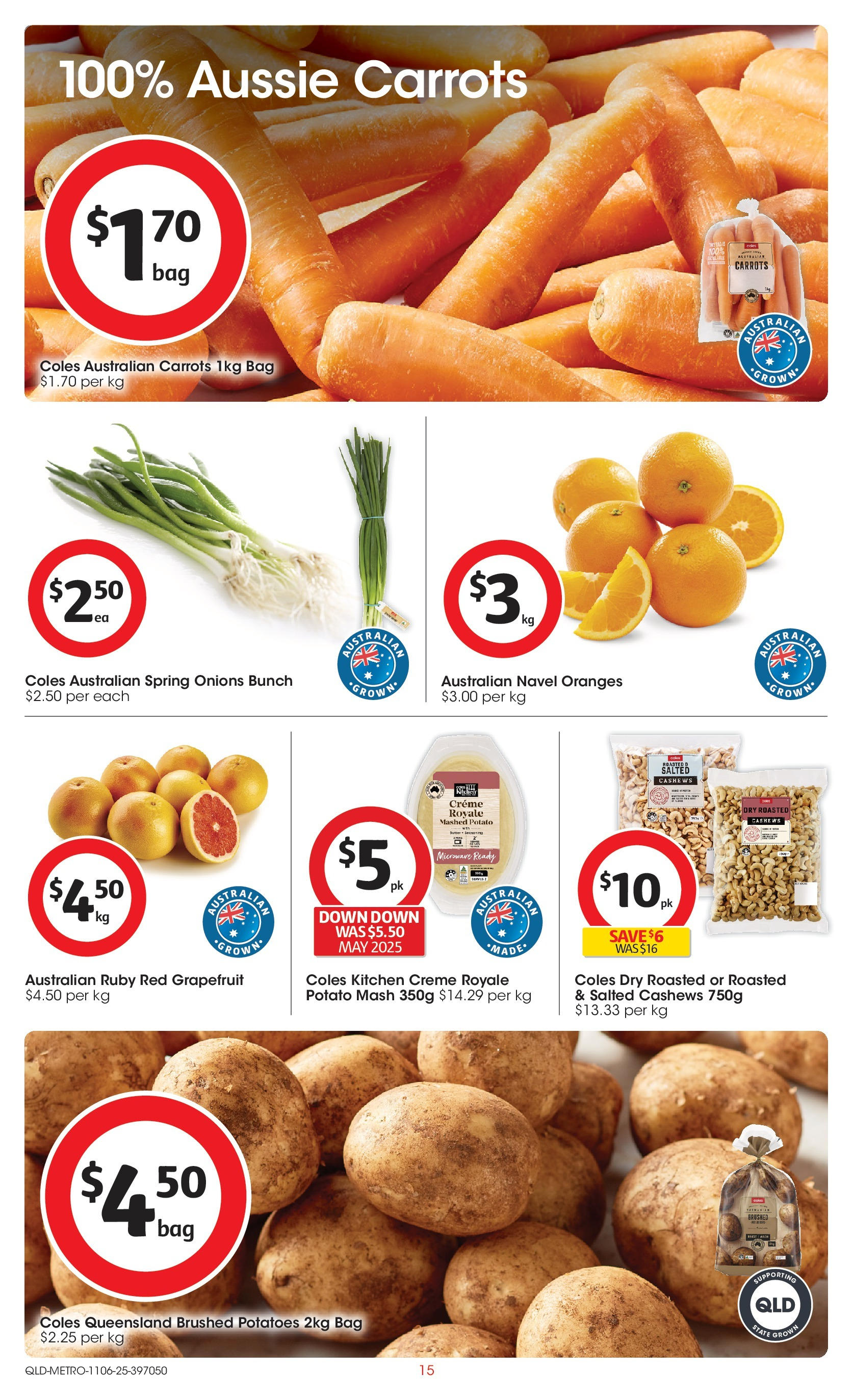 ﻿﻿Coles catalogue valid from 11/06/2025 > Online Australia | Page: 15 | Products: Grapefruit, Potatoes, Onions, Bag