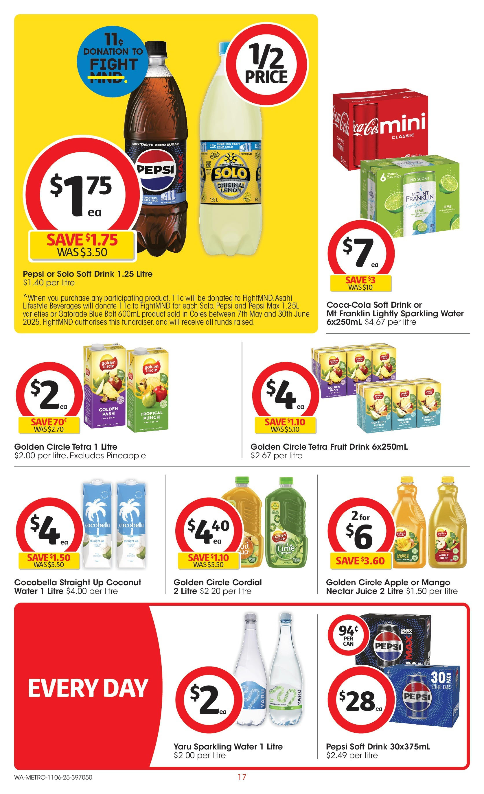﻿﻿Coles catalogue valid from 11/06/2025 > Online Australia | Page: 17 | Products: Juice, Lemon, Dosettes de café tassimo, Croquette pour Ultima chien