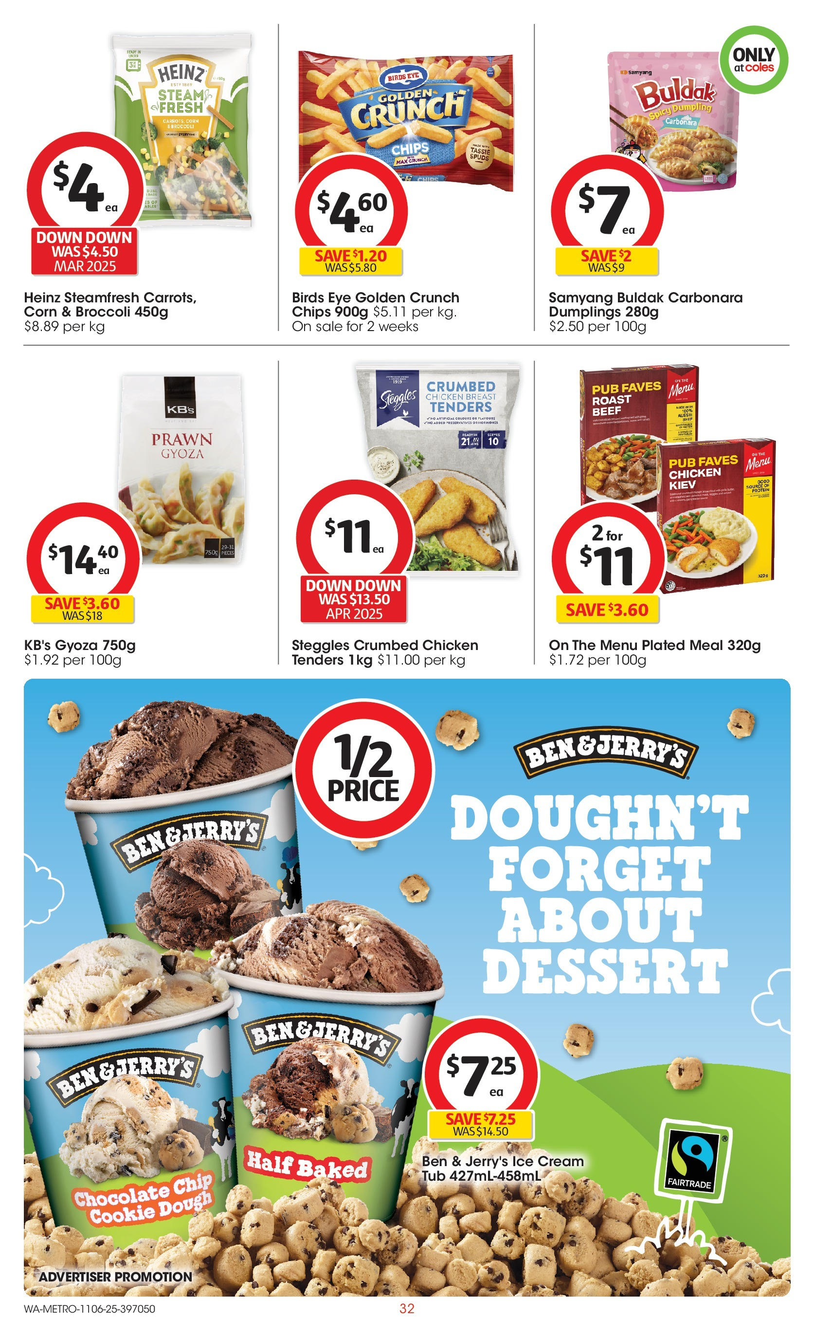 ﻿﻿Coles catalogue valid from 11/06/2025 > Online Australia | Page: 32 | Products: Chicken, Beef, Ice cream, Wattwiller eau minerale naturelle