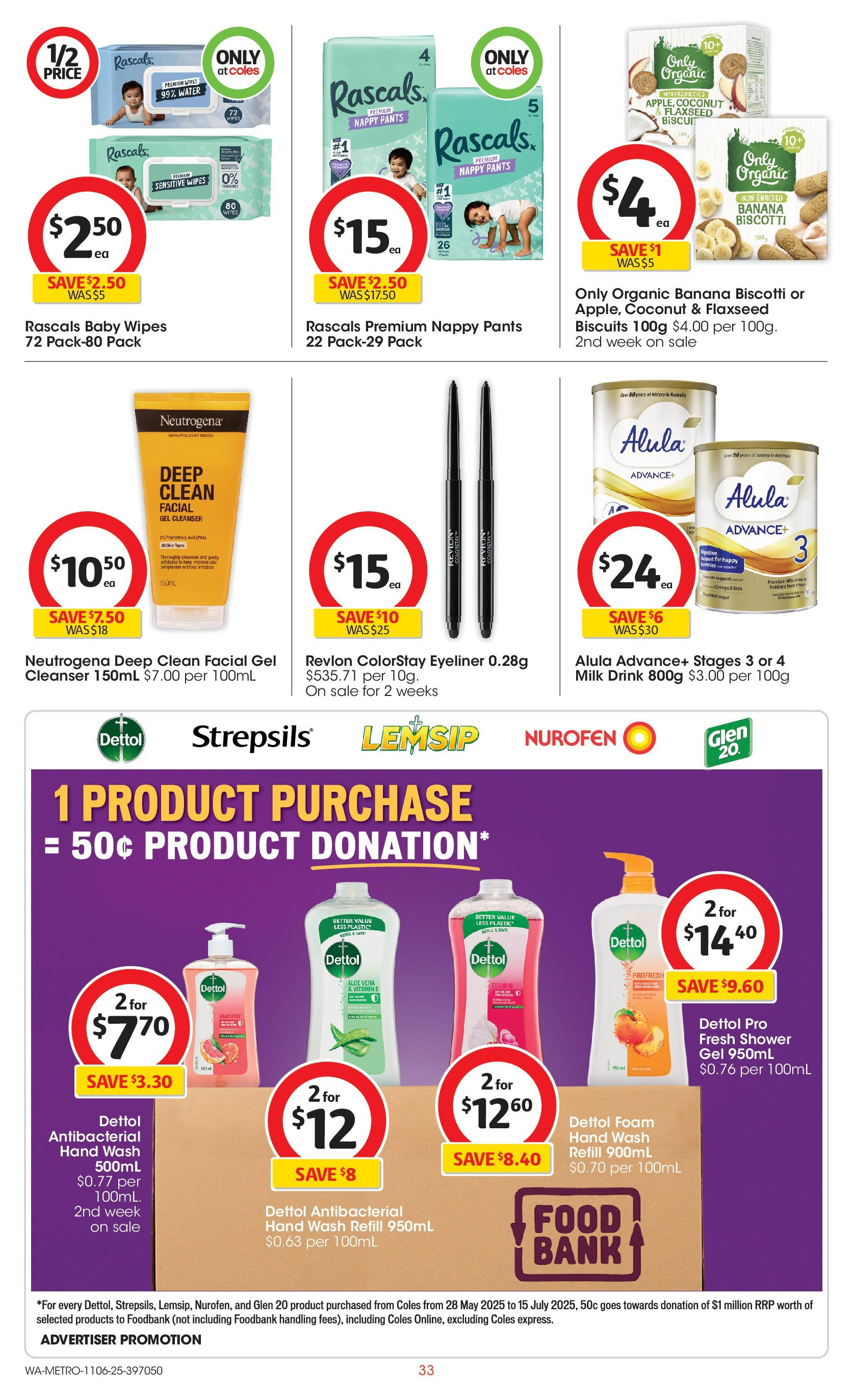 ﻿﻿Coles catalogue valid from 11/06/2025 > Online Australia | Page: 33 | Products: Eyeliner, Milk, Shower gel, Pants