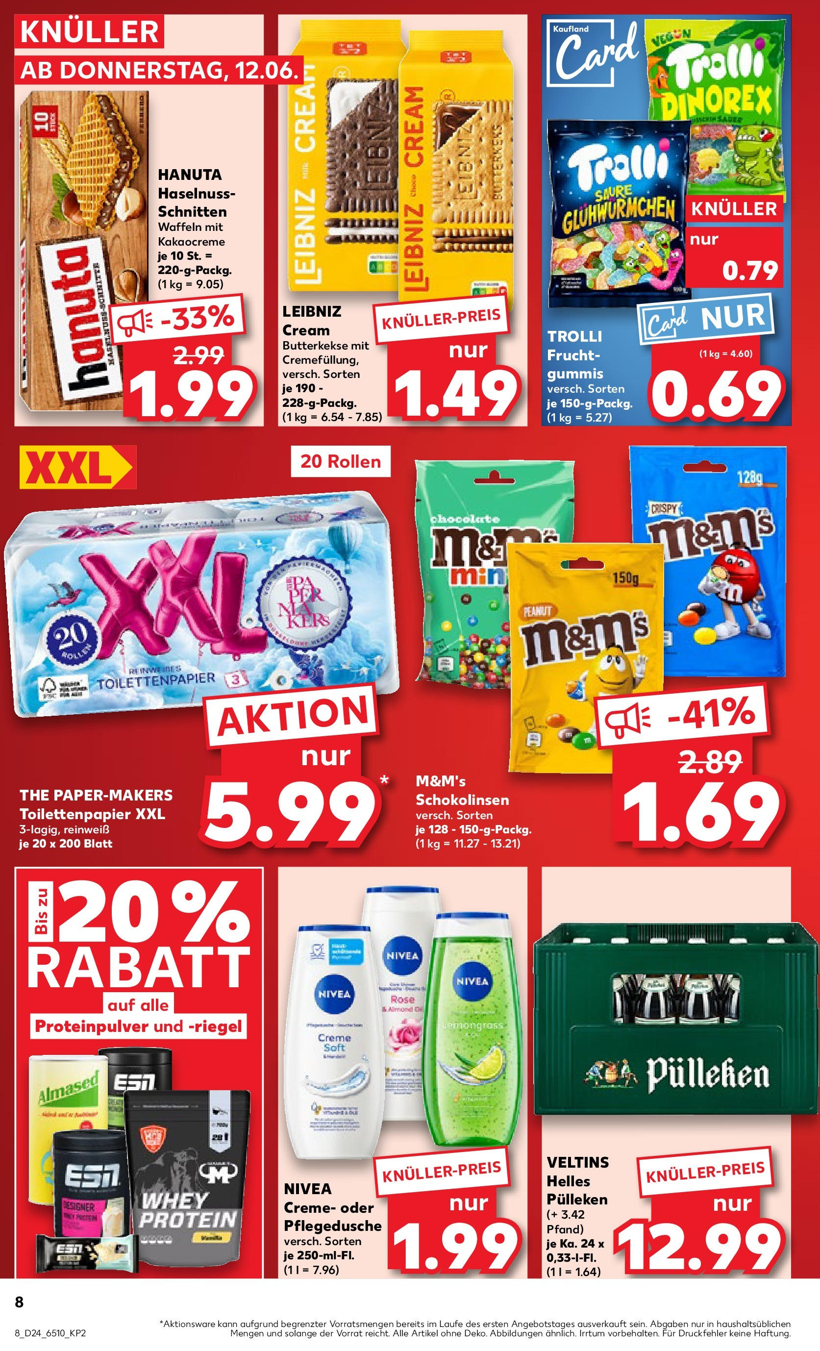 Prospekt Kaufland ab 11.06.2025 » Angebote Online zum Blättern | Seite: 8 | Produkte: M&M's, Creme, Waffeln, Shower Gel