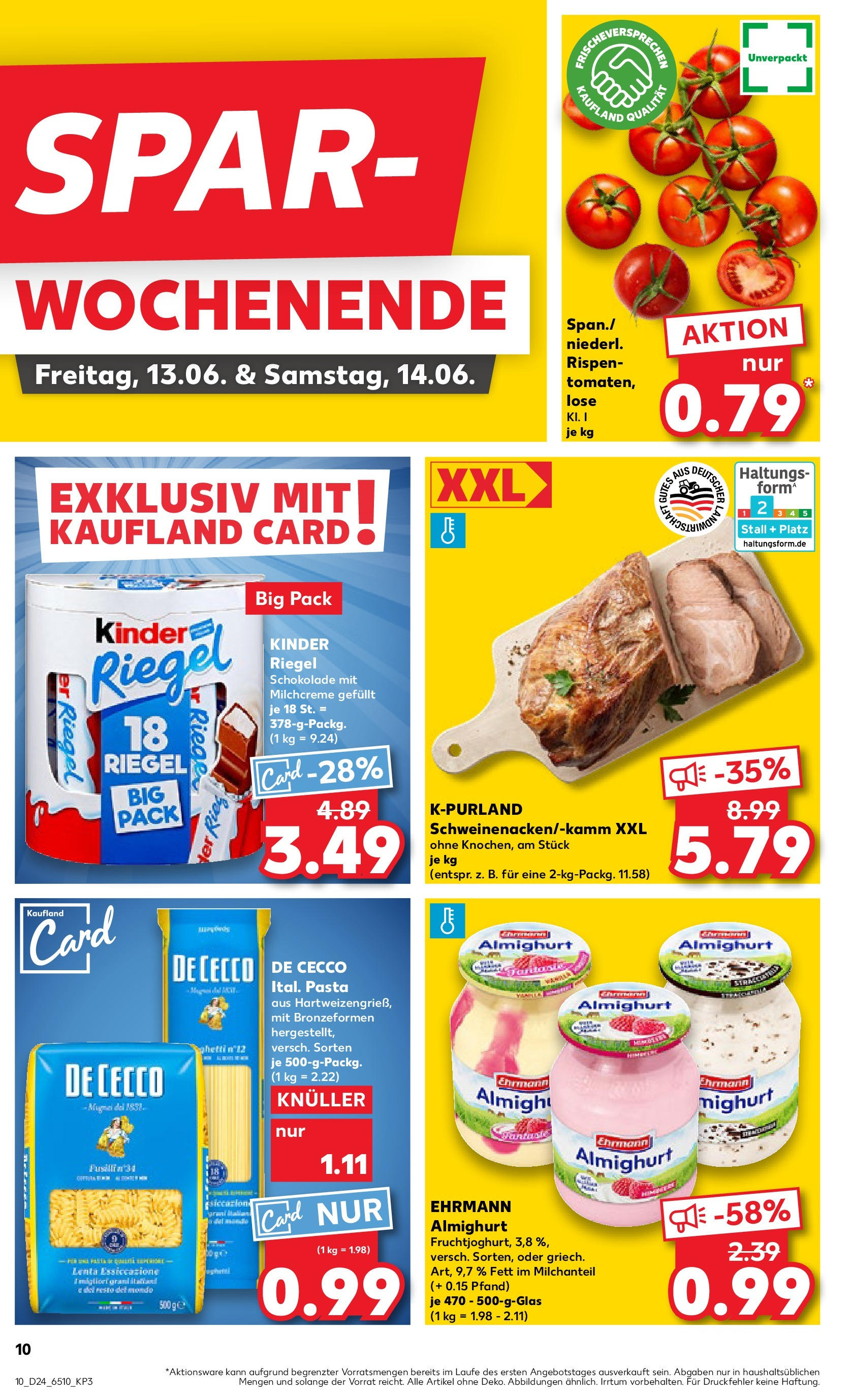 Prospekt Kaufland ab 11.06.2025 » Angebote Online zum Blättern | Seite: 10 | Produkte: Kinder schokolade, Ehrmann almighurt, Schokolade, Kinder riegel