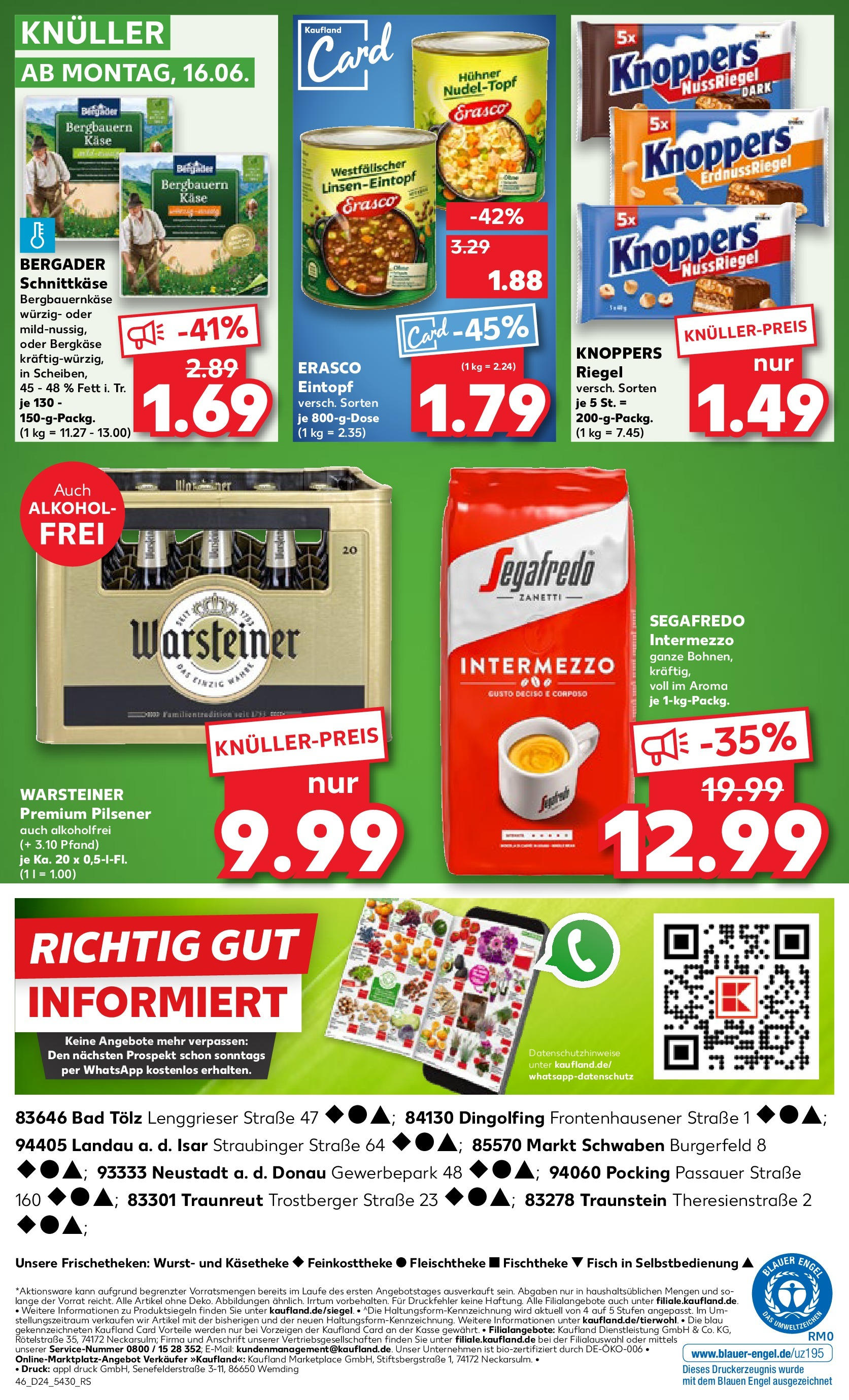 Prospekt Kaufland ab 15.06.2025 » Angebote Online zum Blättern | Seite: 7 | Produkte: Bad, Warsteiner, Wurst, Segafredo