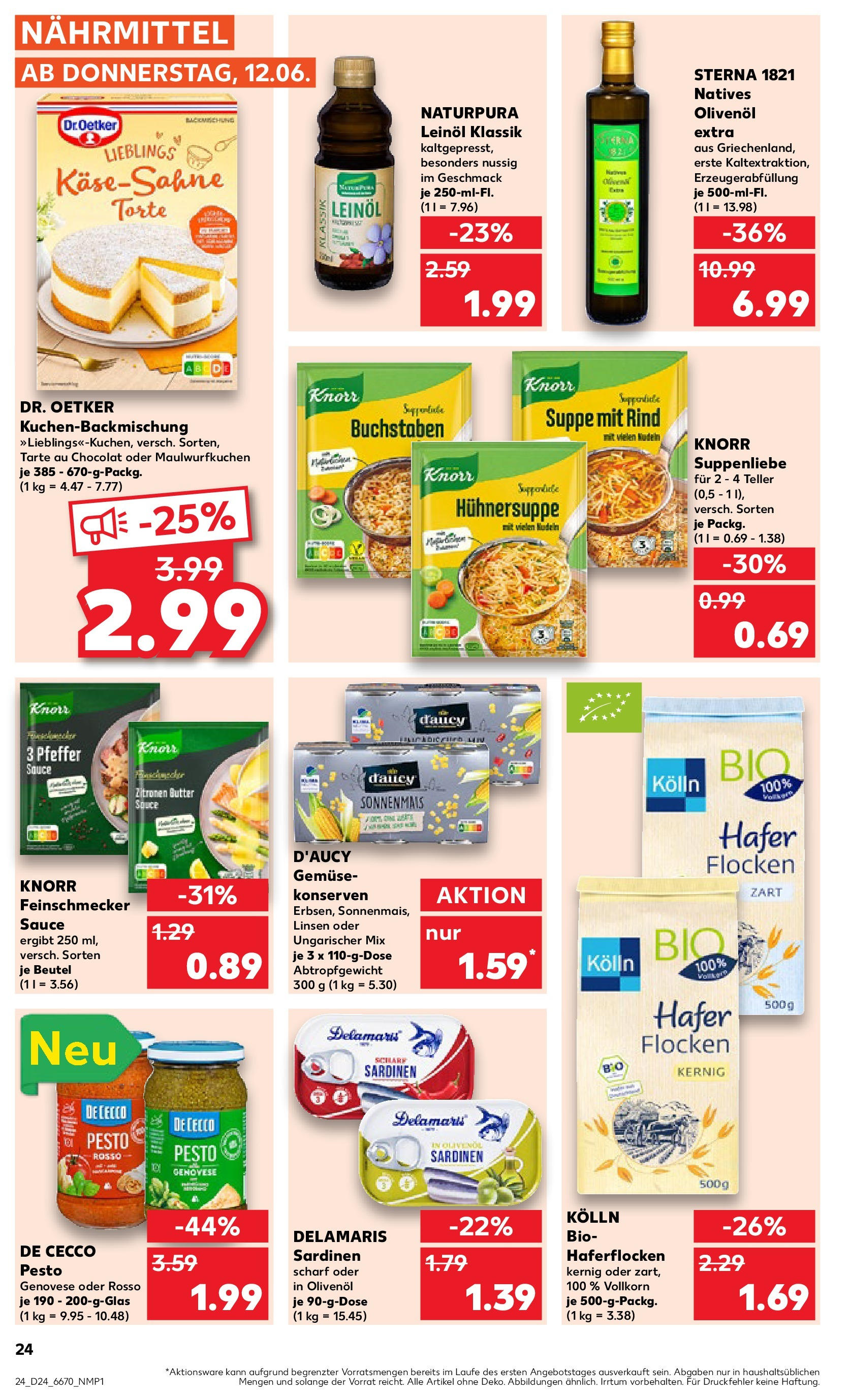 Prospekt Kaufland ab 11.06.2025 » Angebote Online zum Blättern | Seite: 24 | Produkte: Kolln, Leinöl, Knorr, Pfeffer