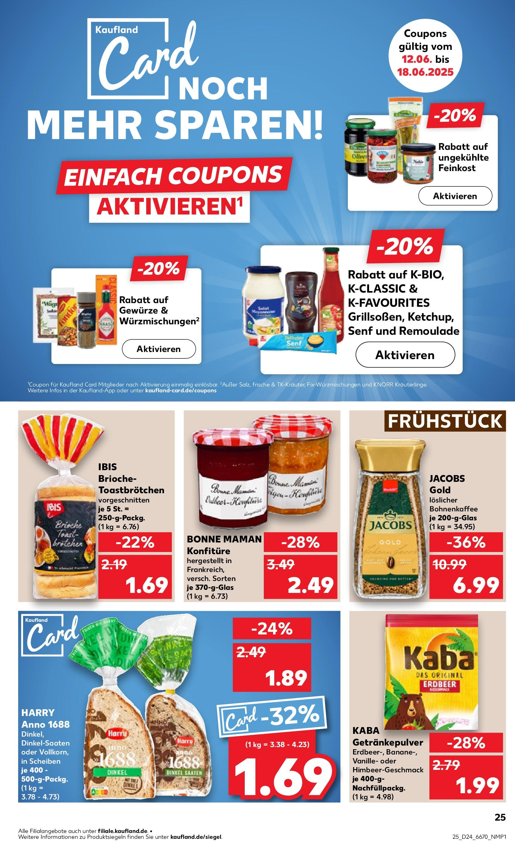 Prospekt Kaufland ab 11.06.2025 » Angebote Online zum Blättern | Seite: 25 | Produkte: Toast, Knorr, Gewürze, Bonne maman