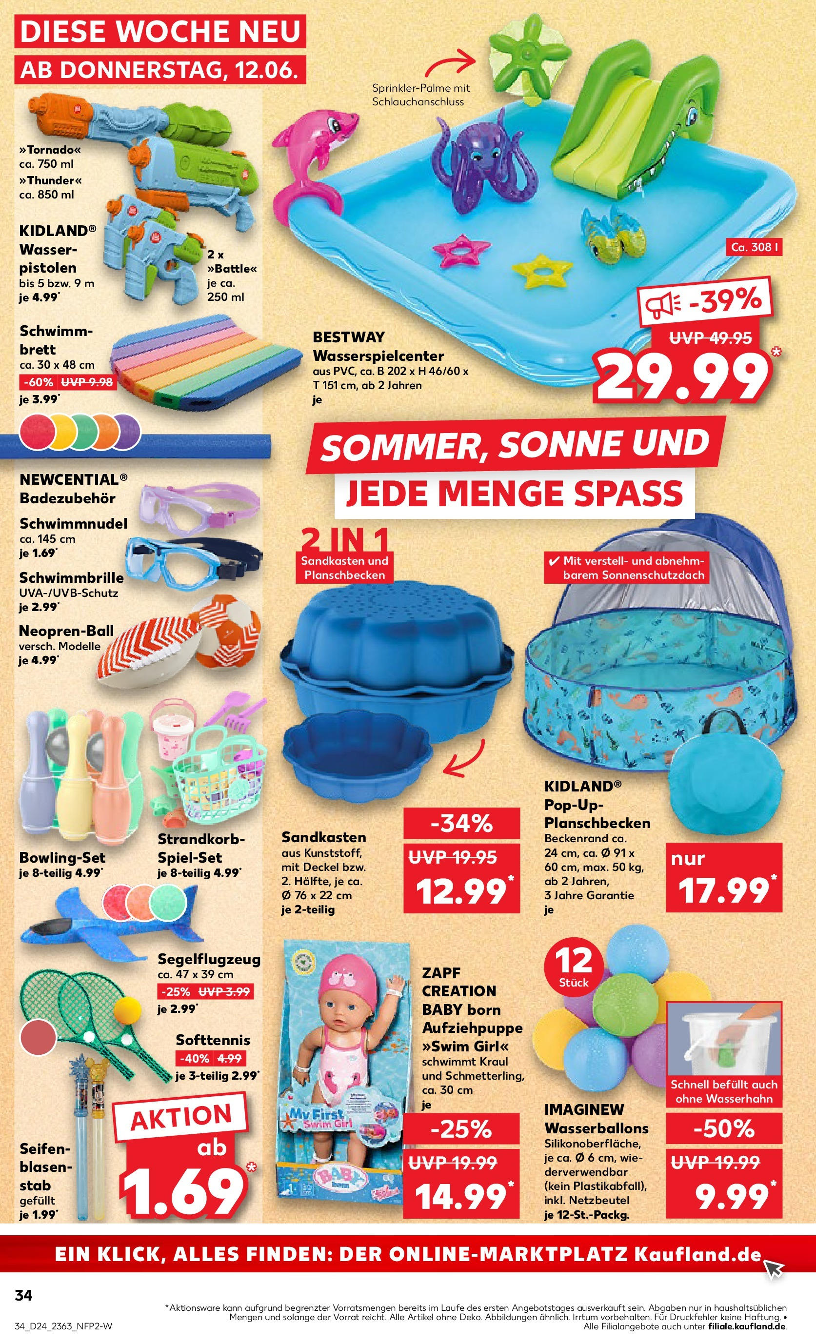 Prospekt Kaufland ab 11.06.2025 » Angebote Online zum Blättern | Seite: 34 | Produkte: Schwimmbrille, Wasser