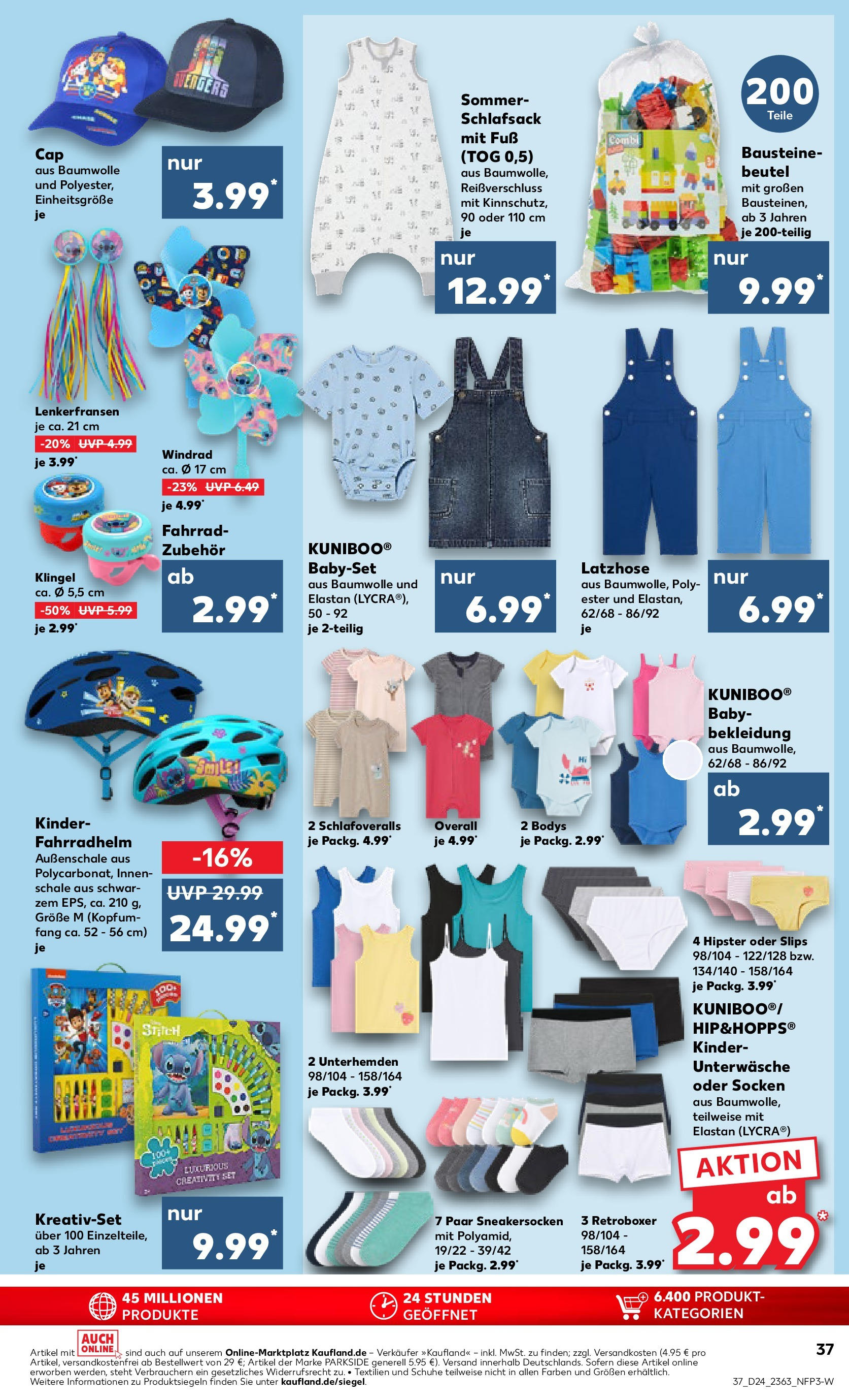 Prospekt Kaufland ab 11.06.2025 » Angebote Online zum Blättern | Seite: 37 | Produkte: Schlafsack, Fahrradhelm, Unterwäsche, Socken