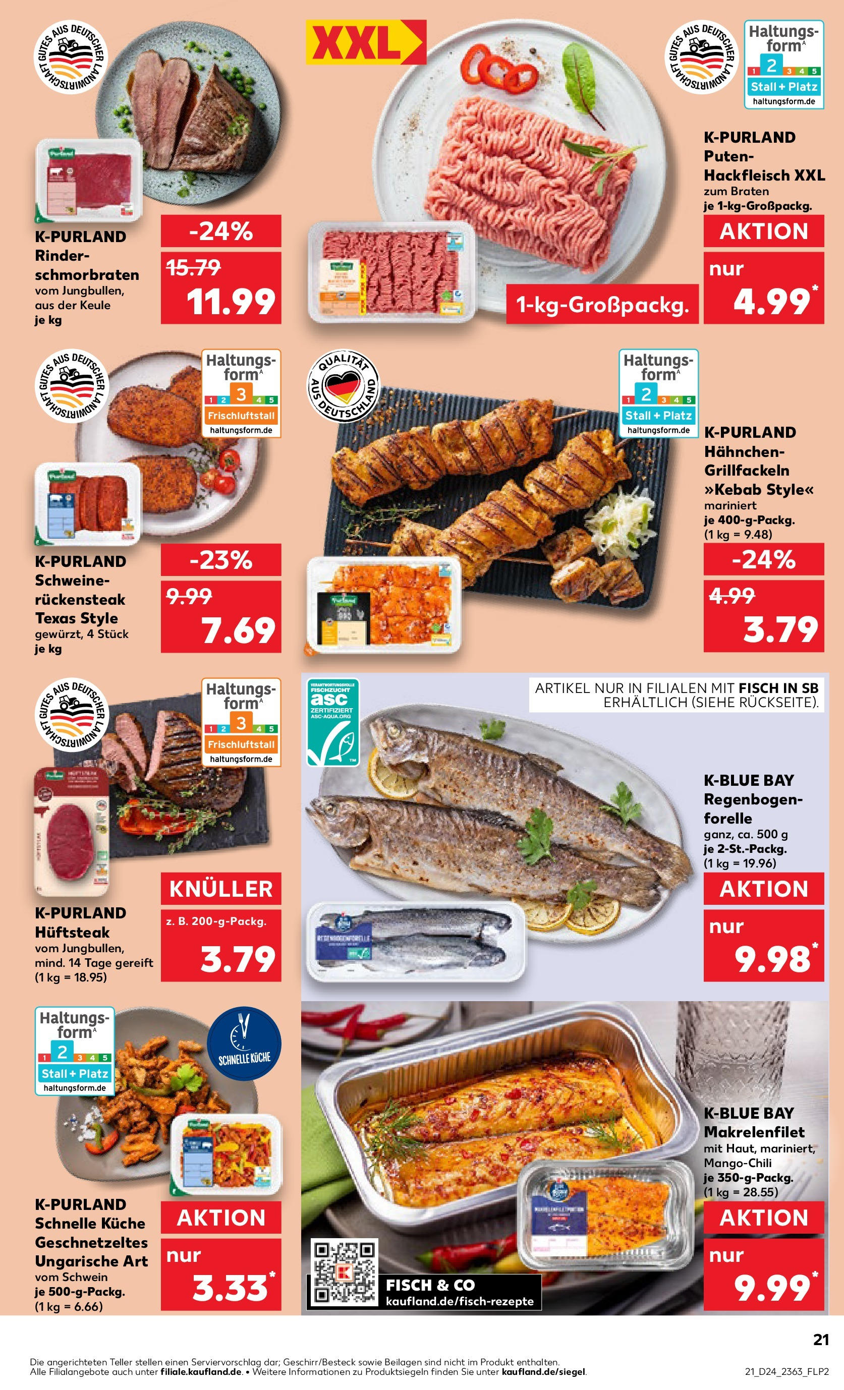 Prospekt Kaufland ab 11.06.2025 » Angebote Online zum Blättern | Seite: 21 | Produkte: Hahnchen, Küche, Fisch, Hackfleisch