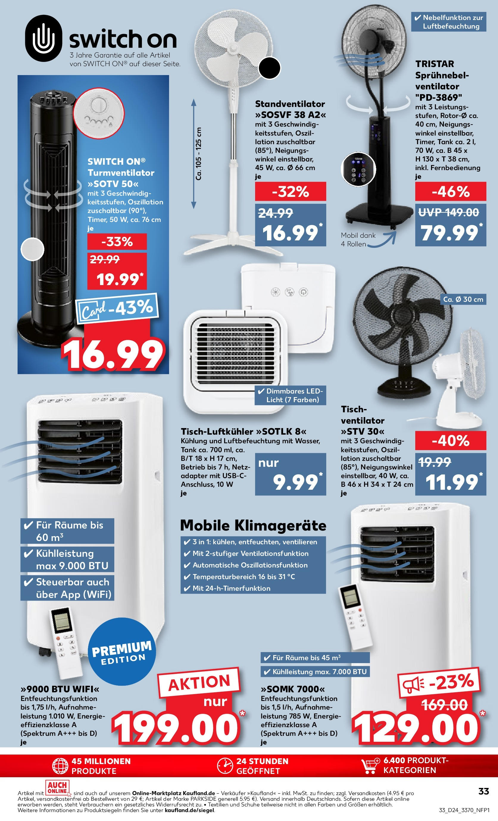 Prospekt Kaufland ab 11.06.2025 » Angebote Online zum Blättern | Seite: 33 | Produkte: Adapter, Ventilator, Tisch, Turmventilator
