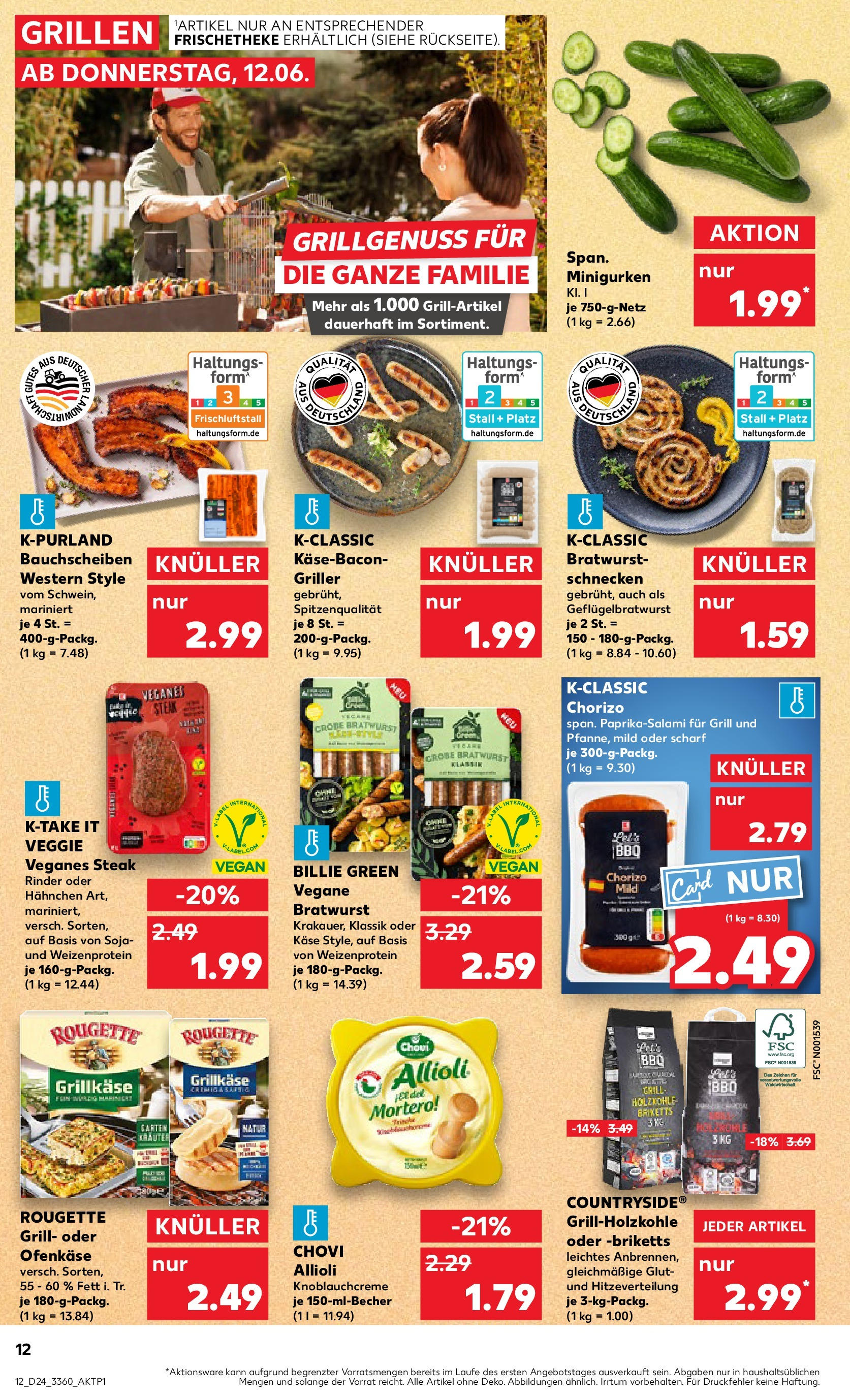 Prospekt Kaufland ab 12.06.2025 » Angebote Online zum Blättern | Seite: 12 | Produkte: Grill, Käse, Steak, Griller