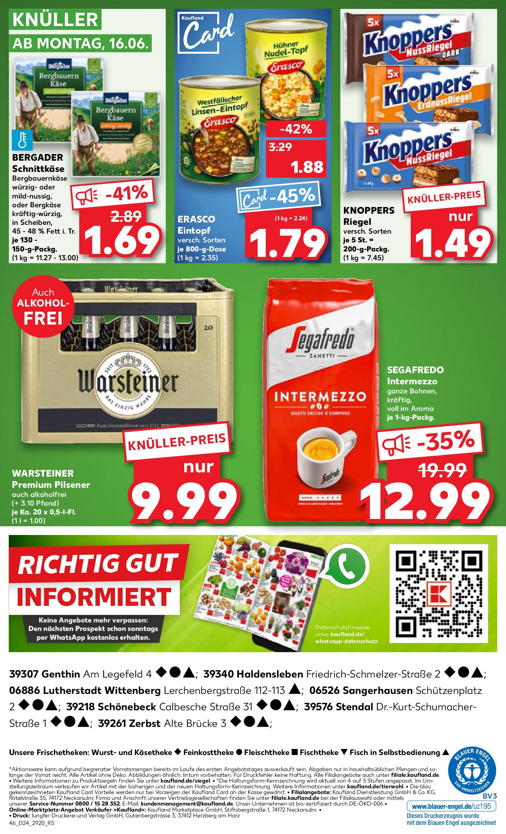 Prospekt Kaufland ab 15.06.2025 » Angebote Online zum Blättern | Seite: 7 | Produkte: Fisch, Wurst, Knoppers, Segafredo