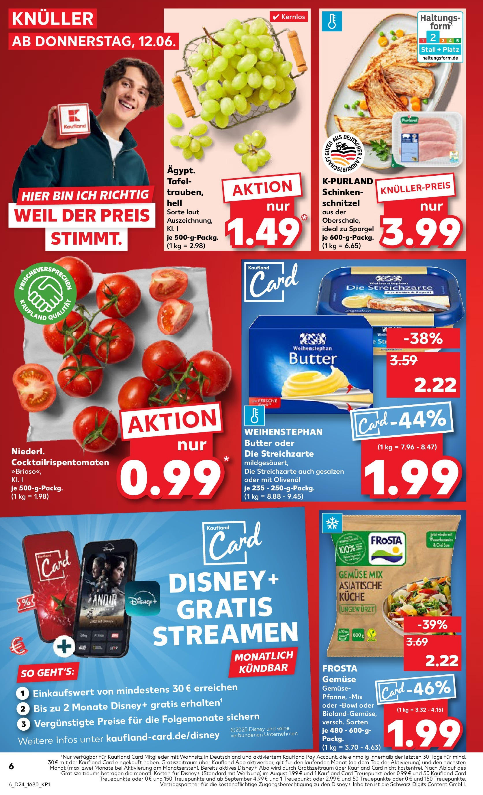 Prospekt Kaufland ab 11.06.2025 » Angebote Online zum Blättern | Seite: 6 | Produkte: Butter, Olivenol, Küche, Gemüse