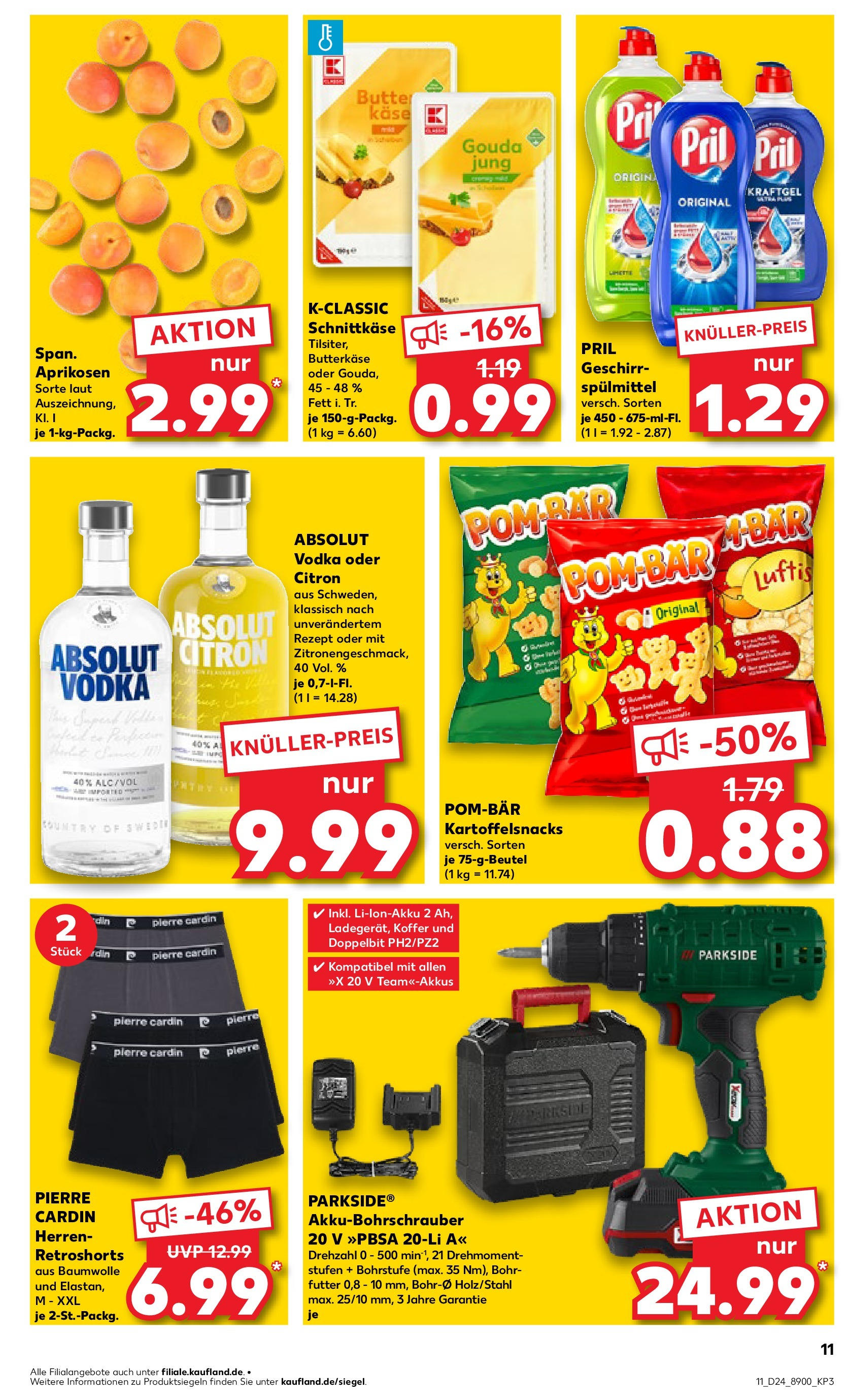 Prospekt Kaufland ab 11.06.2025 » Angebote Online zum Blättern | Seite: 11 | Produkte: Gouda, Geschirrspülmittel, Vodka, Pril