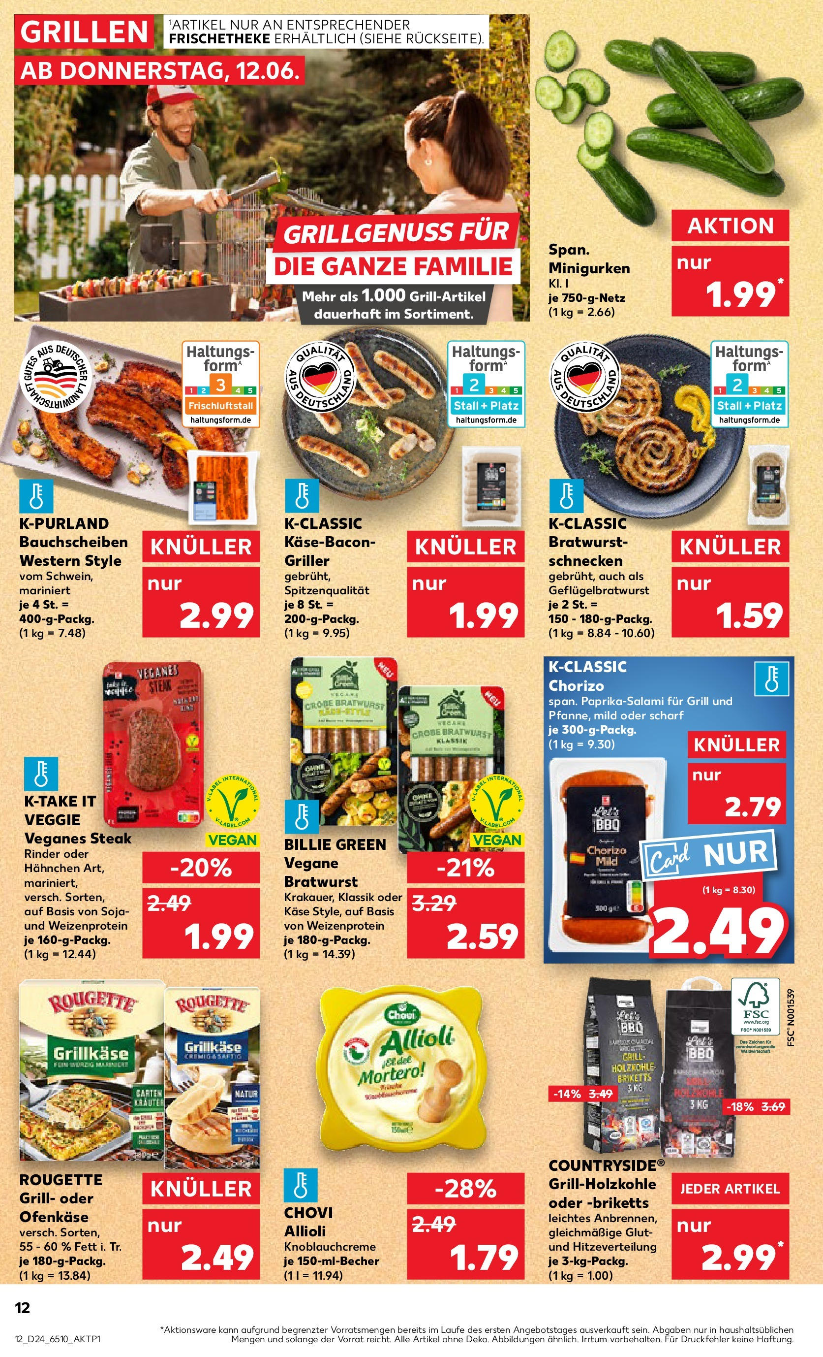 Prospekt Kaufland ab 11.06.2025 » Angebote Online zum Blättern | Seite: 12 | Produkte: Grill, Käse, Steak, Griller