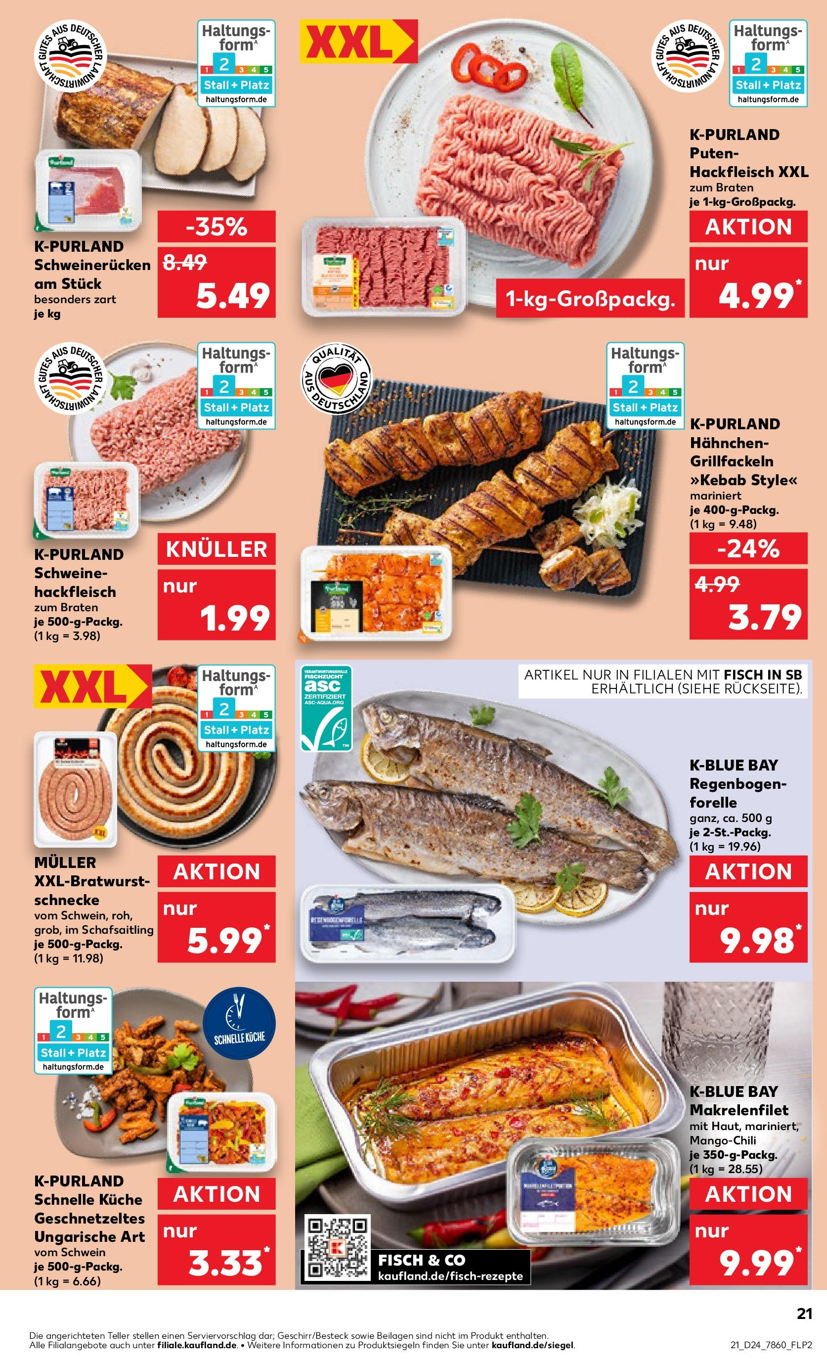 Prospekt Kaufland ab 11.06.2025 » Angebote Online zum Blättern | Seite: 21 | Produkte: Hahnchen, Küche, Schweinerucken, Hackfleisch