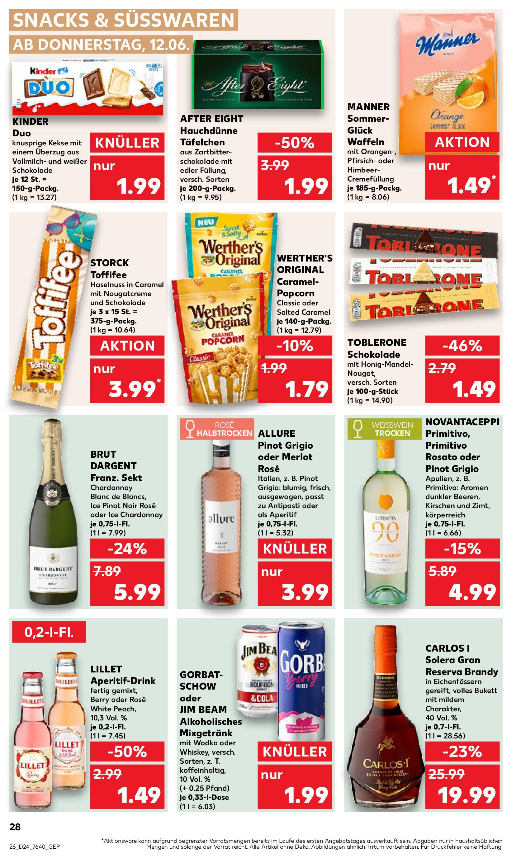 Prospekt Kaufland ab 11.06.2025 » Angebote Online zum Blättern | Seite: 28 | Produkte: Sekt, Merlot, Kekse, Wodka