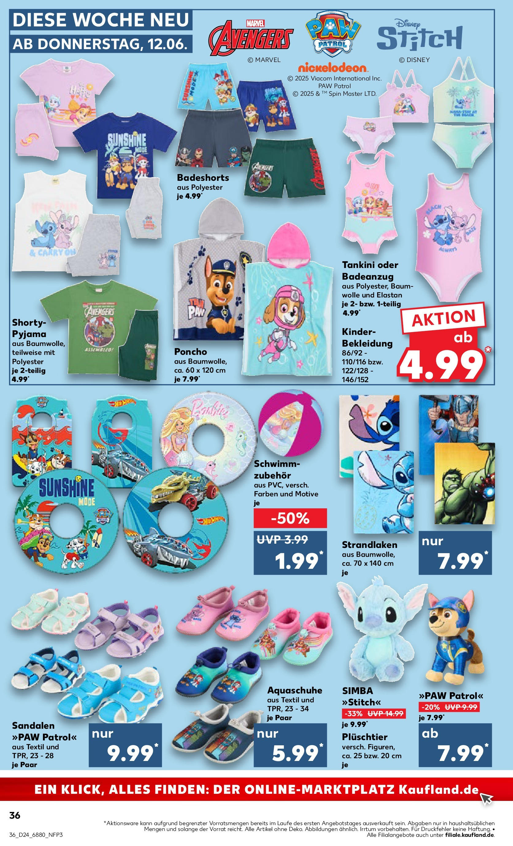 Prospekt Kaufland ab 11.06.2025 » Angebote Online zum Blättern | Seite: 36 | Produkte: Badeshorts, Bekleidung, Pyjama, Badeanzug