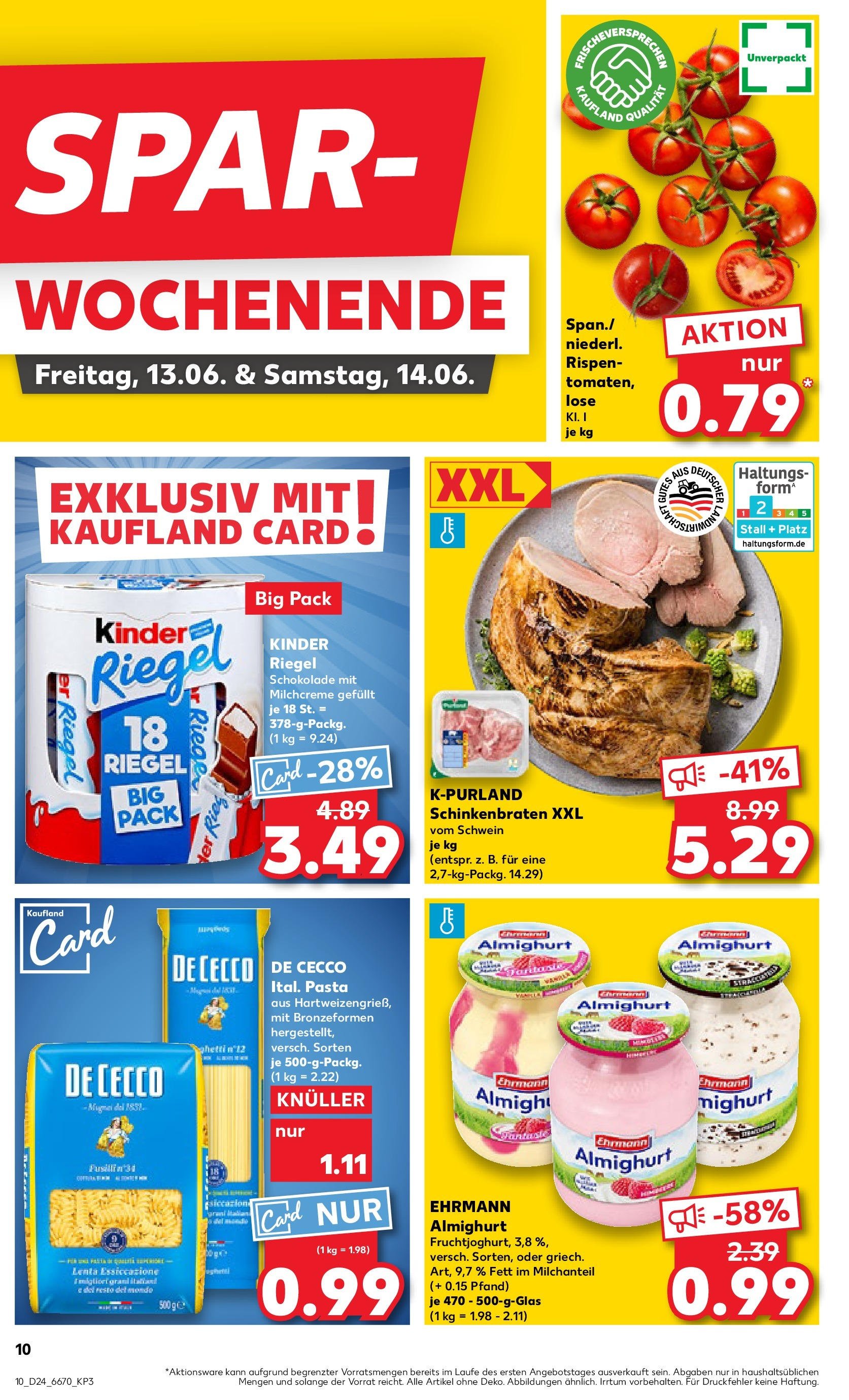 Prospekt Kaufland ab 11.06.2025 » Angebote Online zum Blättern | Seite: 10 | Produkte: Kinder schokolade, Ehrmann almighurt, Schokolade, Kinder riegel