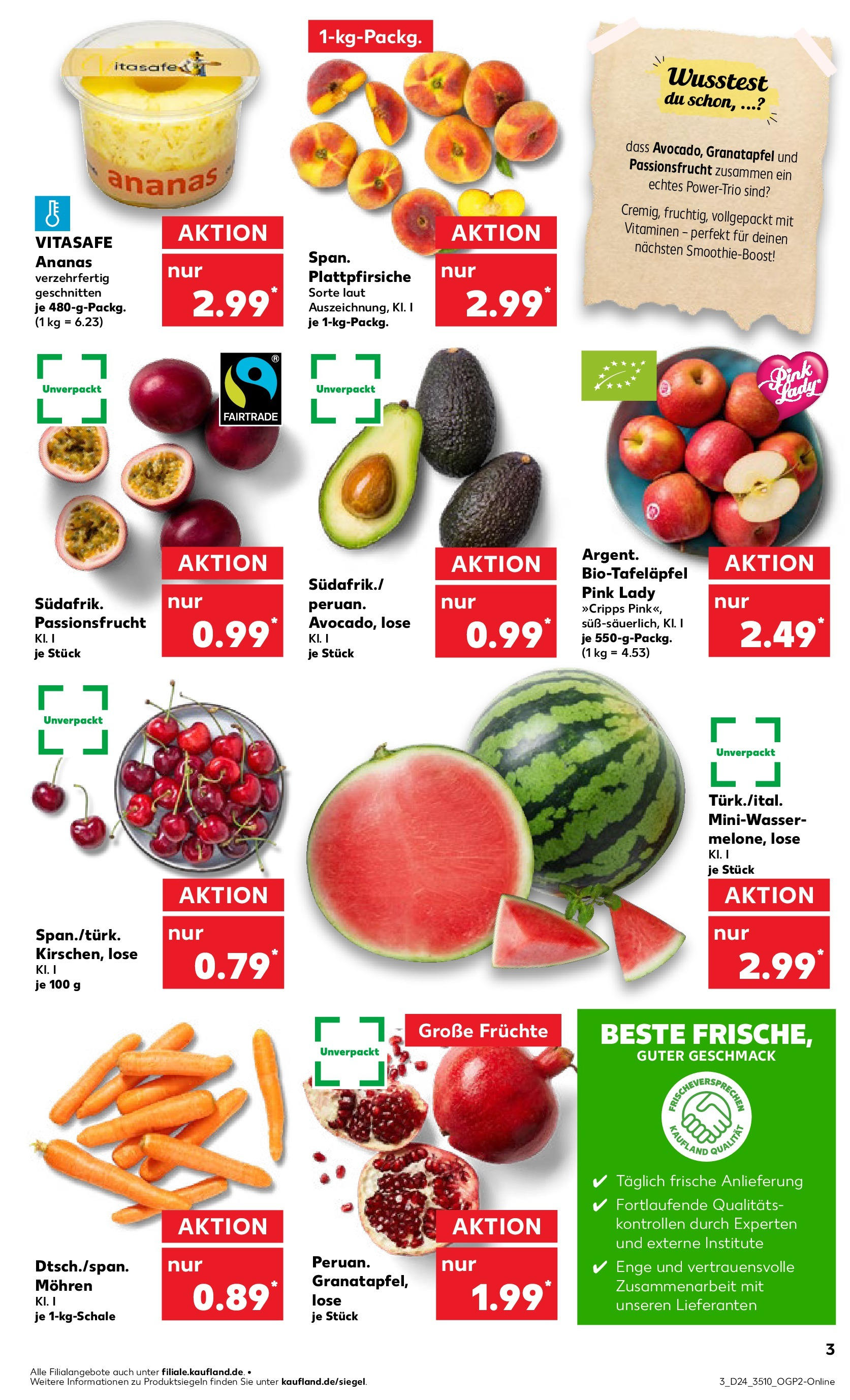 Prospekt Kaufland ab 11.06.2025 » Angebote Online zum Blättern | Seite: 3 | Produkte: Granatapfel, Ananas, Mohren