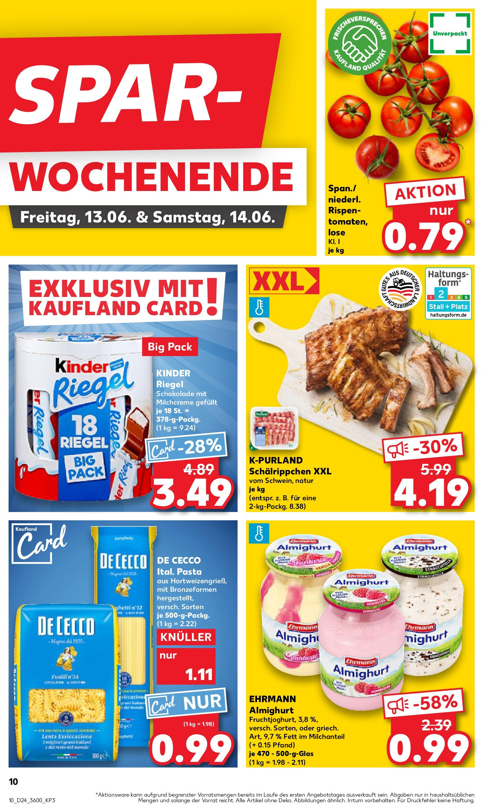 Prospekt Kaufland ab 11.06.2025 » Angebote Online zum Blättern | Seite: 10 | Produkte: Kinder schokolade, Ehrmann almighurt, Kinder riegel, Pasta