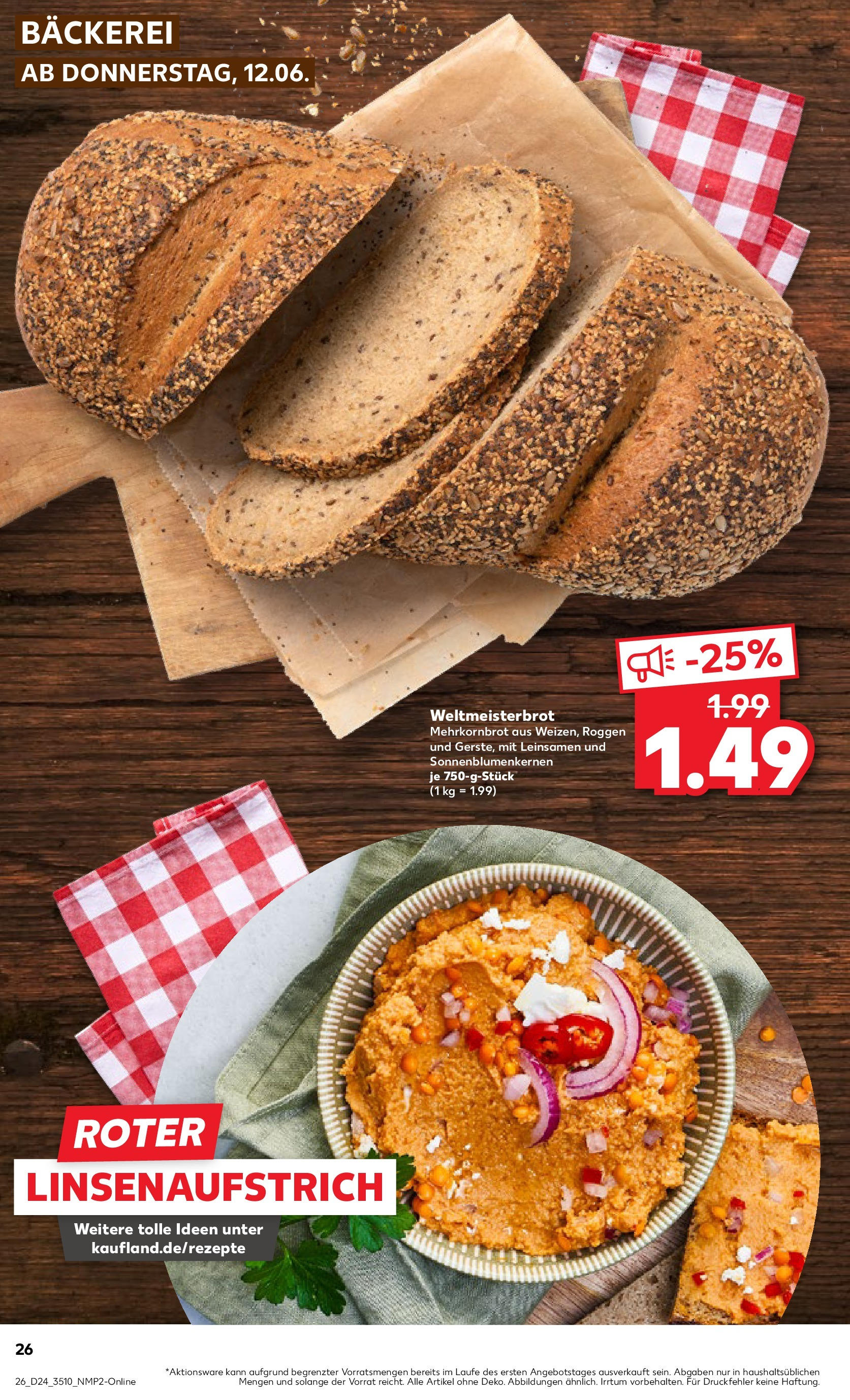 Prospekt Kaufland ab 11.06.2025 » Angebote Online zum Blättern | Seite: 26 | Produkte: Bäckerei