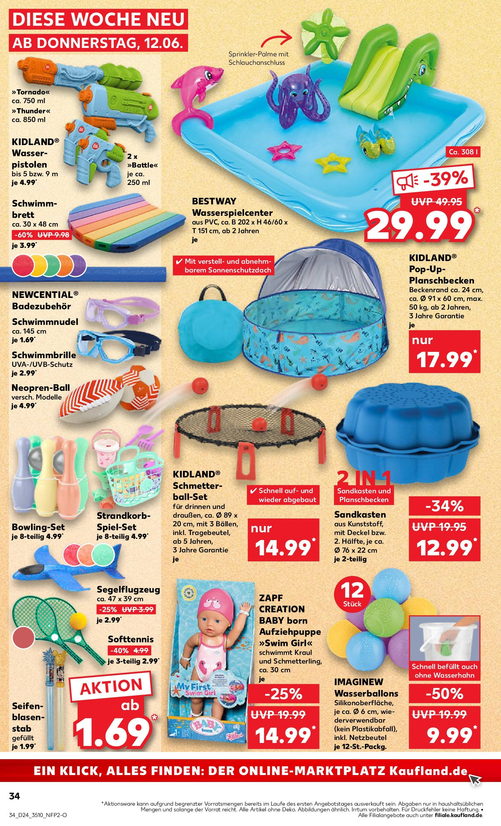 Prospekt Kaufland ab 11.06.2025 » Angebote Online zum Blättern | Seite: 34 | Produkte: Schwimmbrille, Wasser
