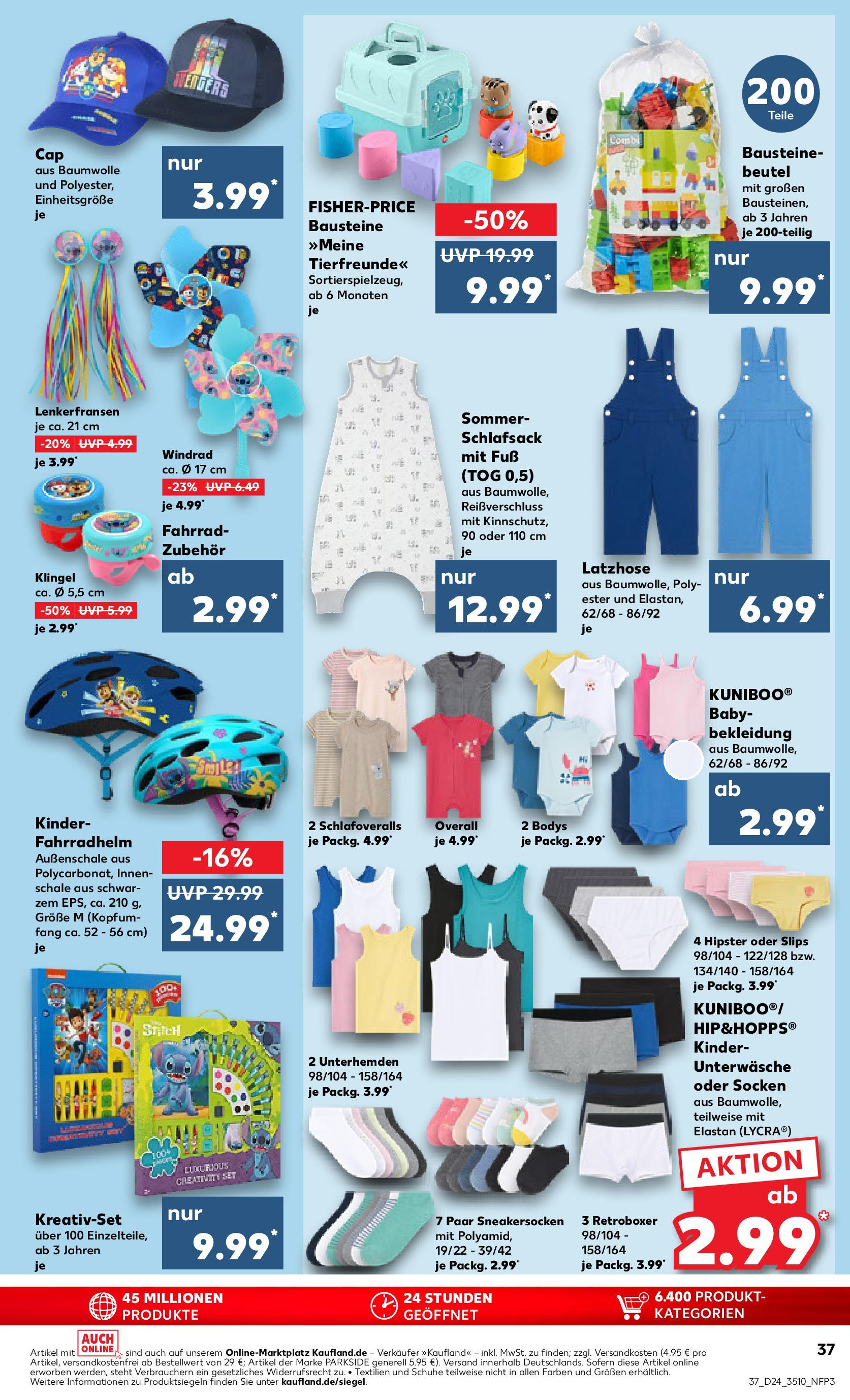 Prospekt Kaufland ab 11.06.2025 » Angebote Online zum Blättern | Seite: 37 | Produkte: Schlafsack, Fahrradhelm, Bekleidung, Boxer