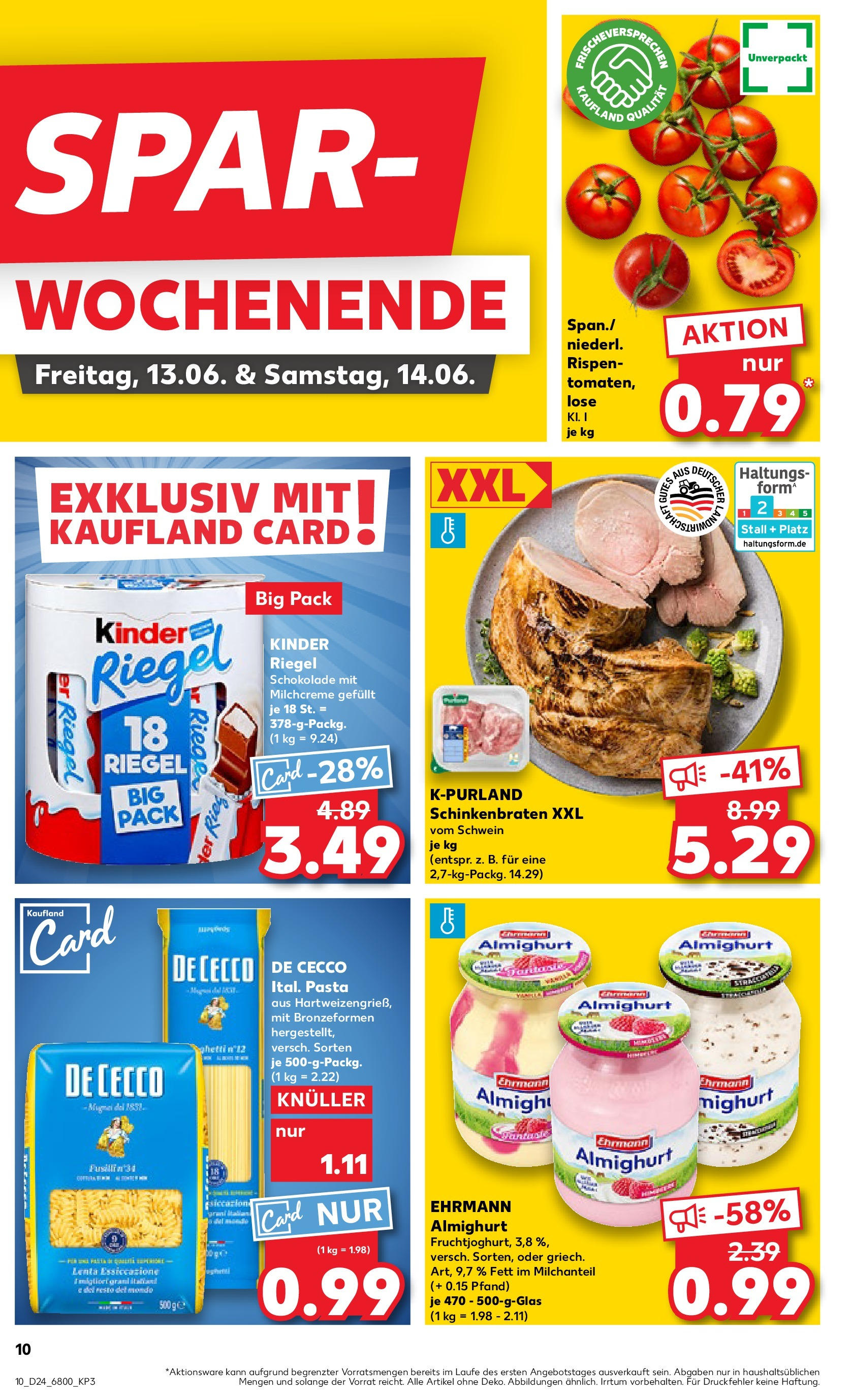 Prospekt Kaufland ab 11.06.2025 » Angebote Online zum Blättern | Seite: 10 | Produkte: Kinder schokolade, Schokolade, Kinder riegel, Pasta