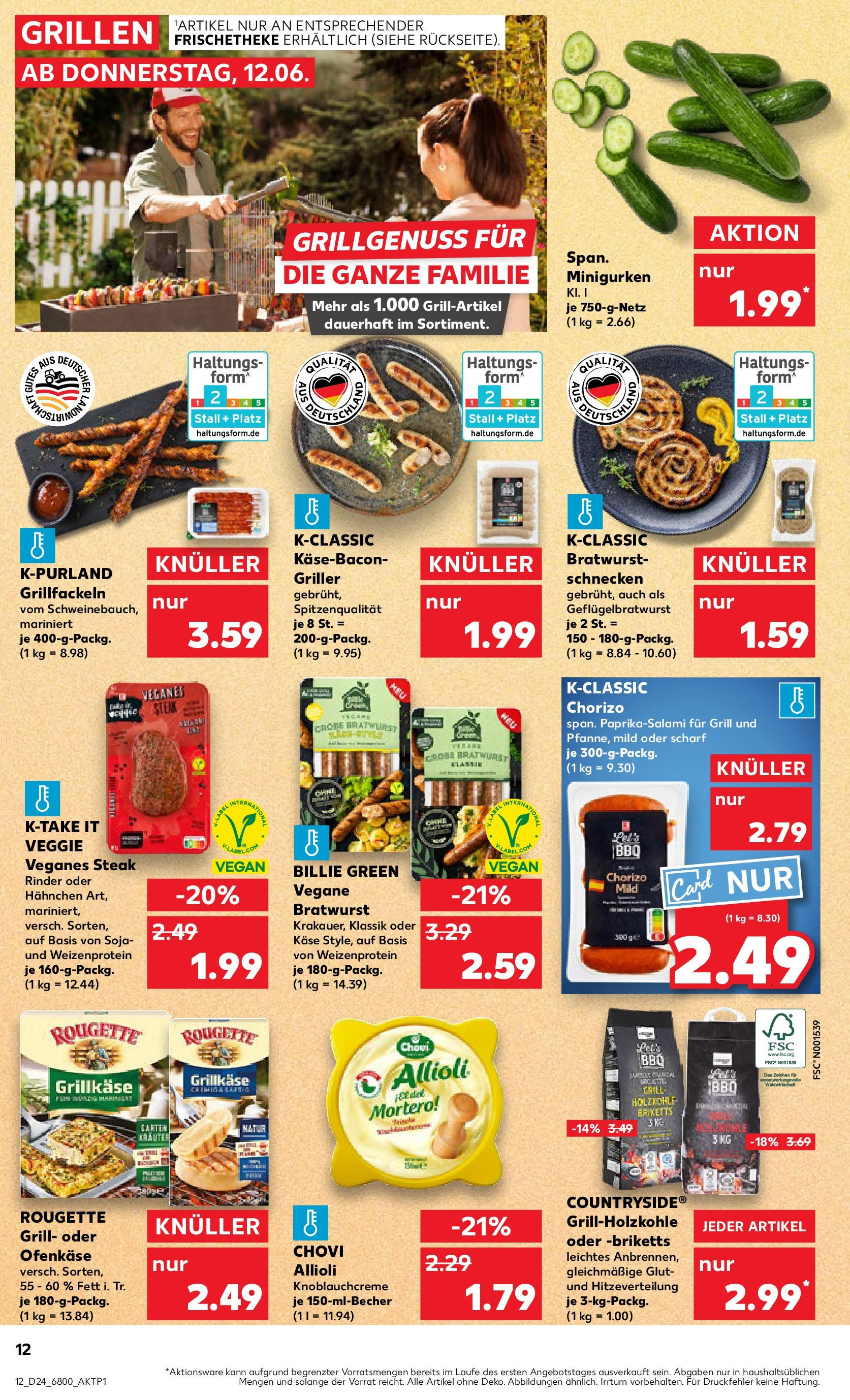 Prospekt Kaufland ab 11.06.2025 » Angebote Online zum Blättern | Seite: 12 | Produkte: Grill, Käse, Bratwurst, Steak