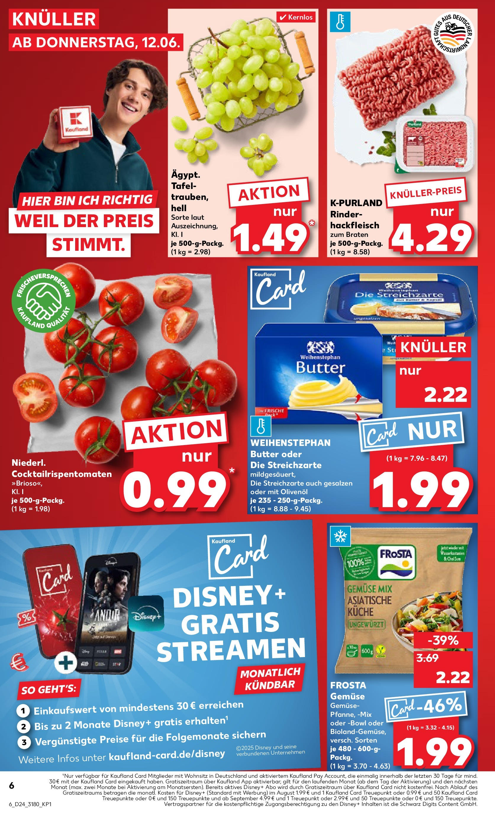 Prospekt Kaufland ab 11.06.2025 » Angebote Online zum Blättern | Seite: 6 | Produkte: Olivenol, Weihenstephan butter, Frosta, Gemüse