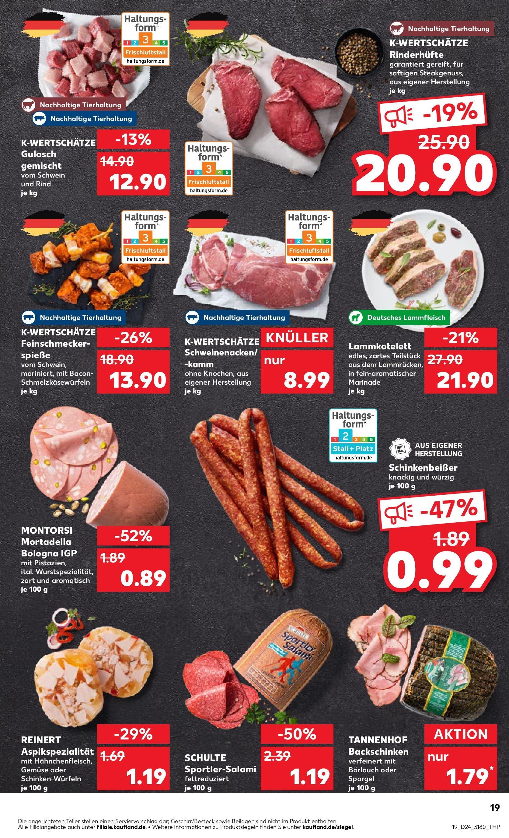 Prospekt Kaufland ab 11.06.2025 » Angebote Online zum Blättern | Seite: 19 | Produkte: Spieße, Spargel, Gulasch, Salami