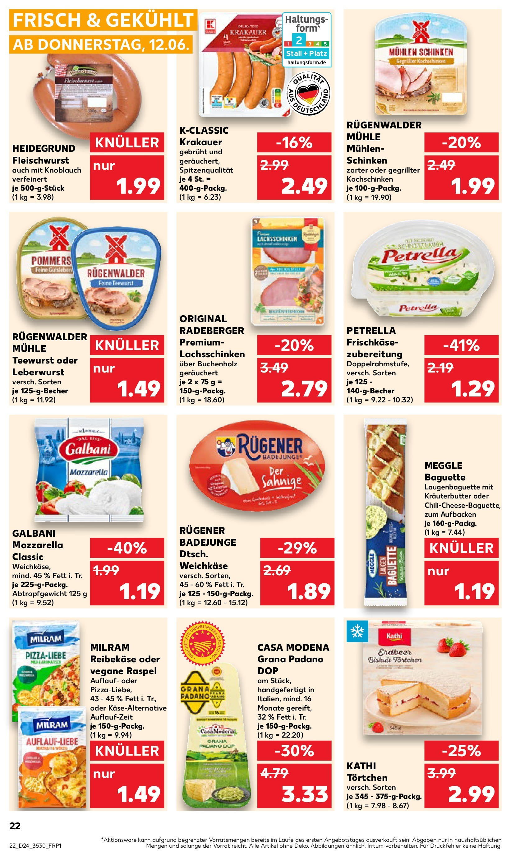 Prospekt Kaufland ab 11.06.2025 » Angebote Online zum Blättern | Seite: 22 | Produkte: Baguette, Knoblauch, Reibekase, Frischkase