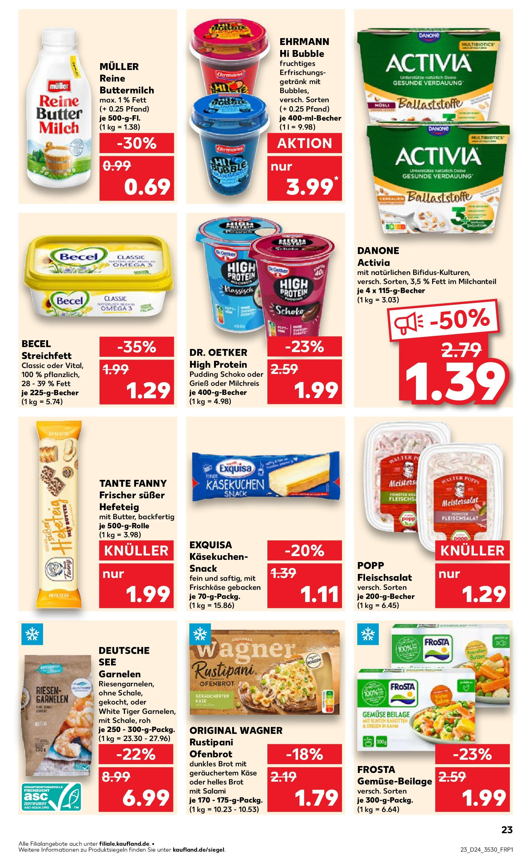 Prospekt Kaufland ab 11.06.2025 » Angebote Online zum Blättern | Seite: 23 | Produkte: Buttermilch, Milch, Becel, Salami