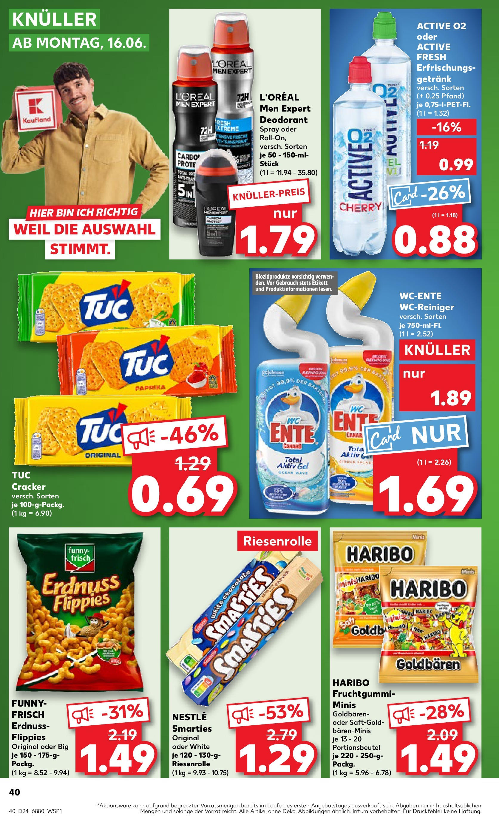 Prospekt Kaufland ab 11.06.2025 » Angebote Online zum Blättern | Seite: 40 | Produkte: Smarties, Deodorant, Paprika, Ente