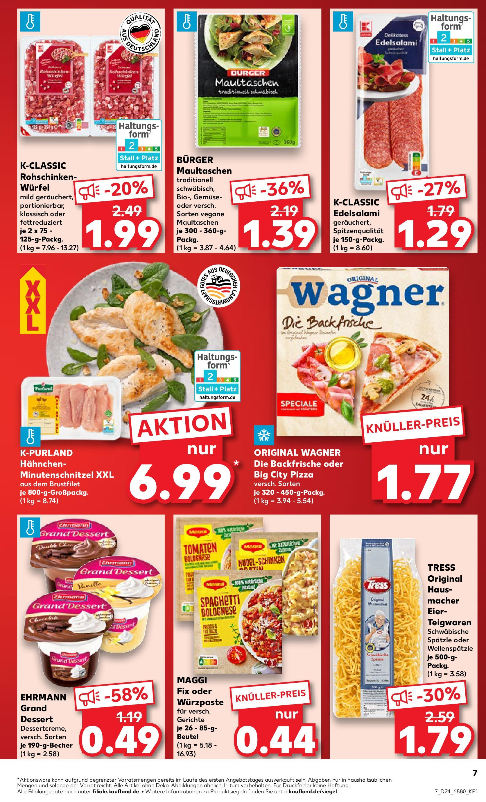 Prospekt Kaufland ab 11.06.2025 » Angebote Online zum Blättern | Seite: 7 | Produkte: Ehrmann grand dessert, Tomaten, Maggi fix, Maultaschen